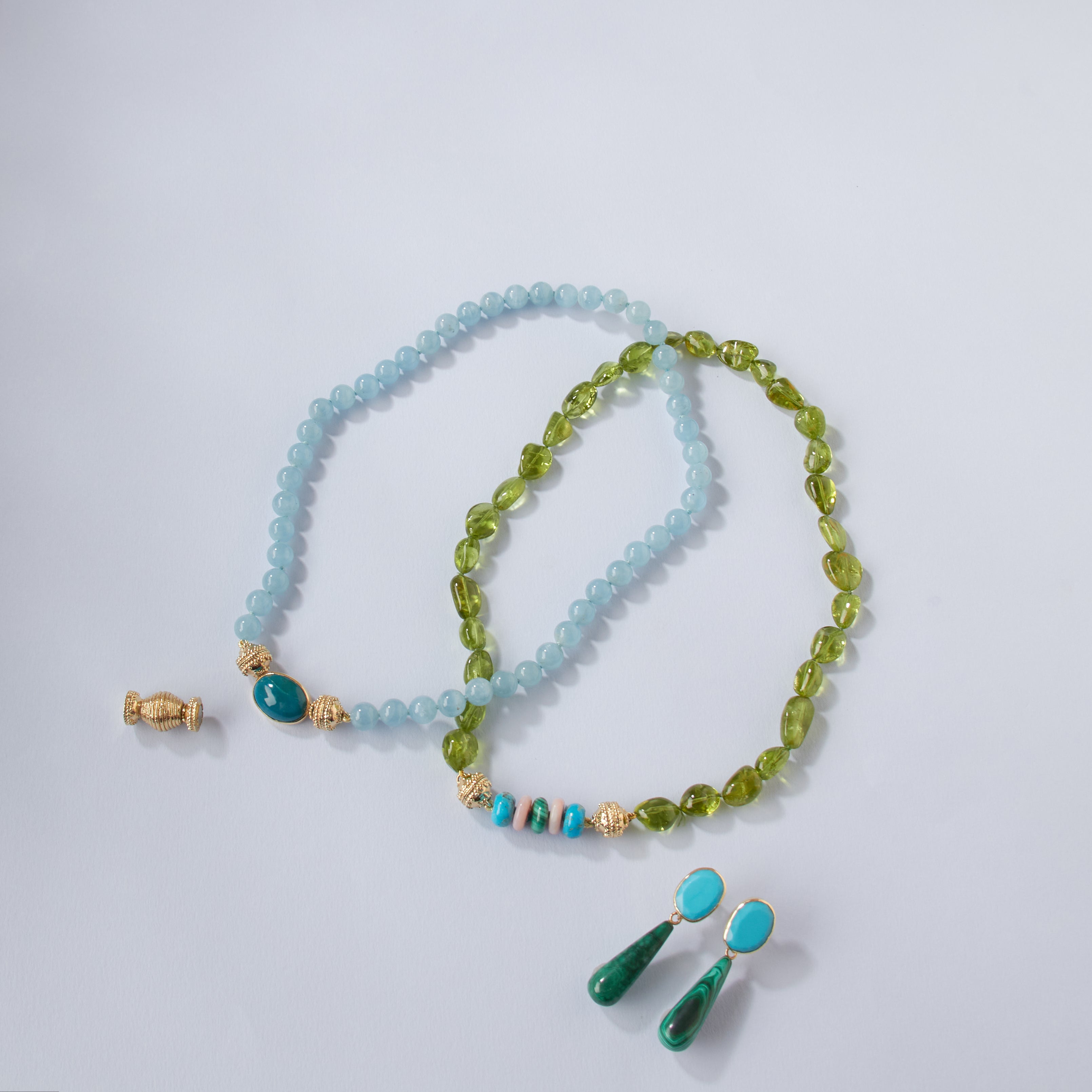 Helen Peridot Tumbled Mini Necklace