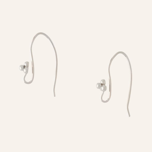 14K Filigree White Gold Thread Earrings