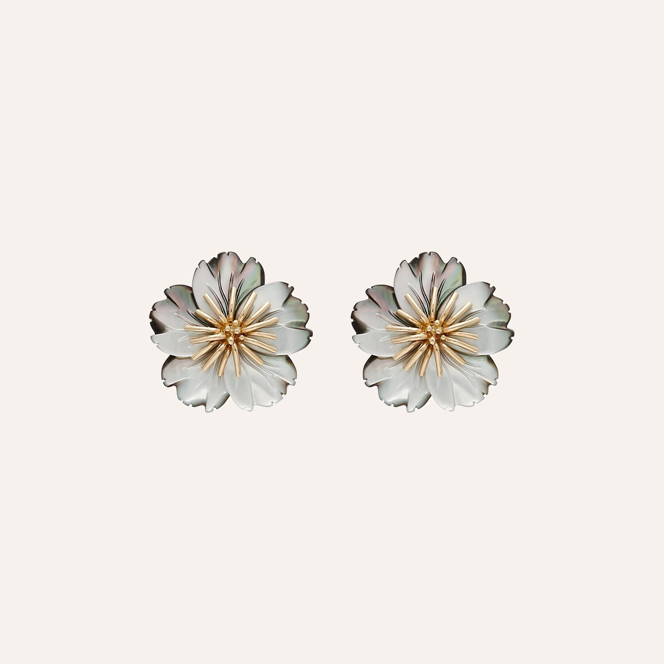 Gray Wildflower Earrings