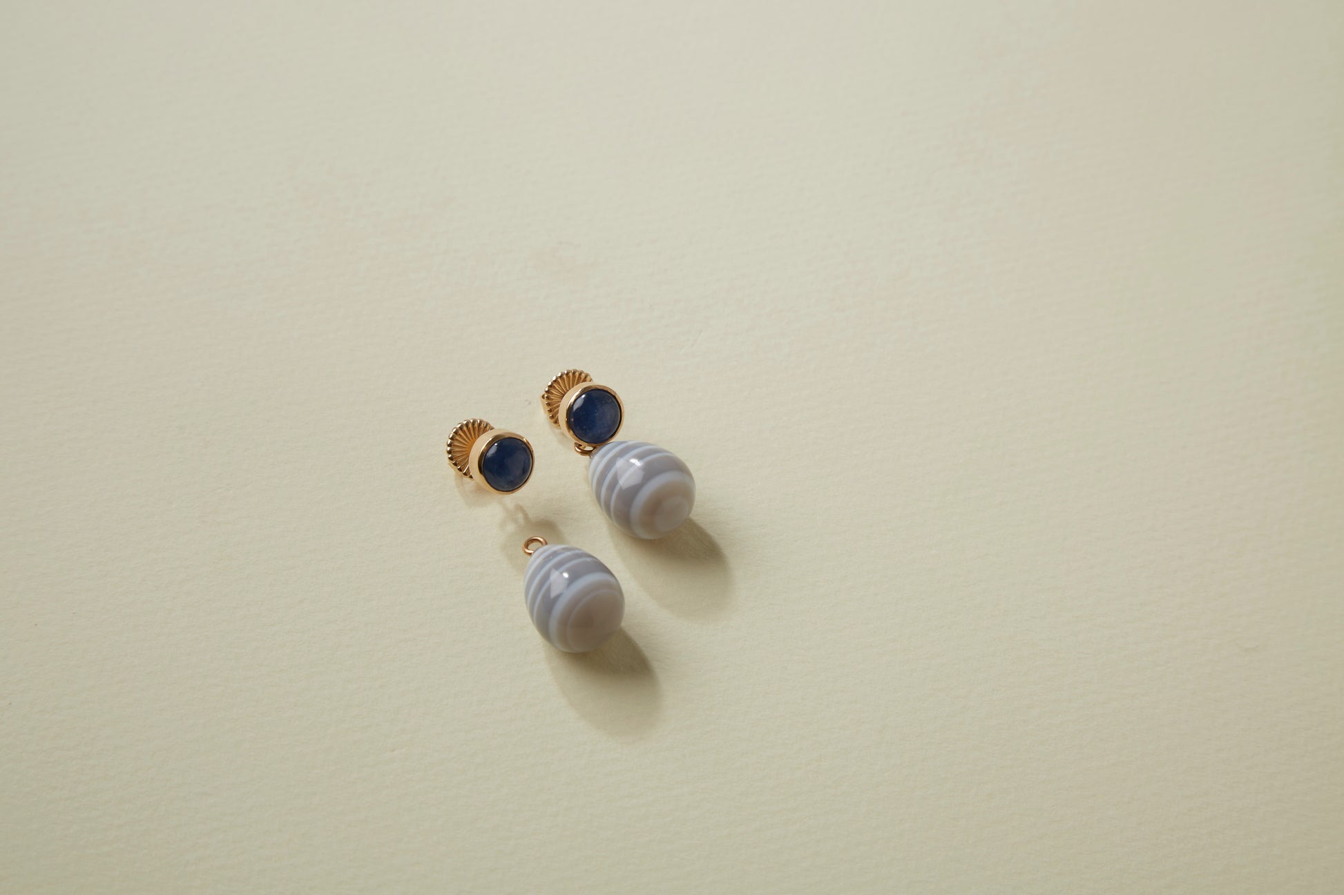 Grey Agate Teardrop Earring Drops