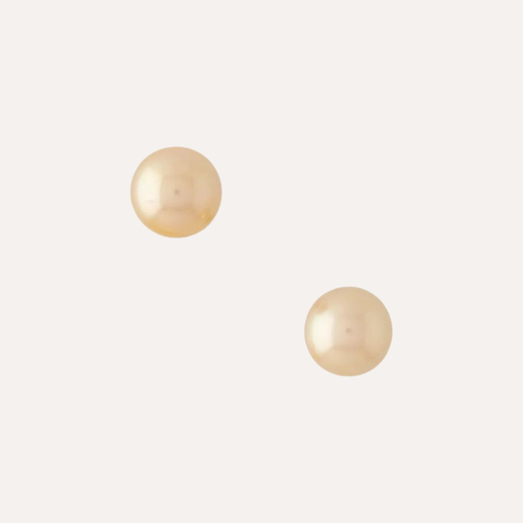 Freshwater Champagne 13mm Round Pearl Earrings