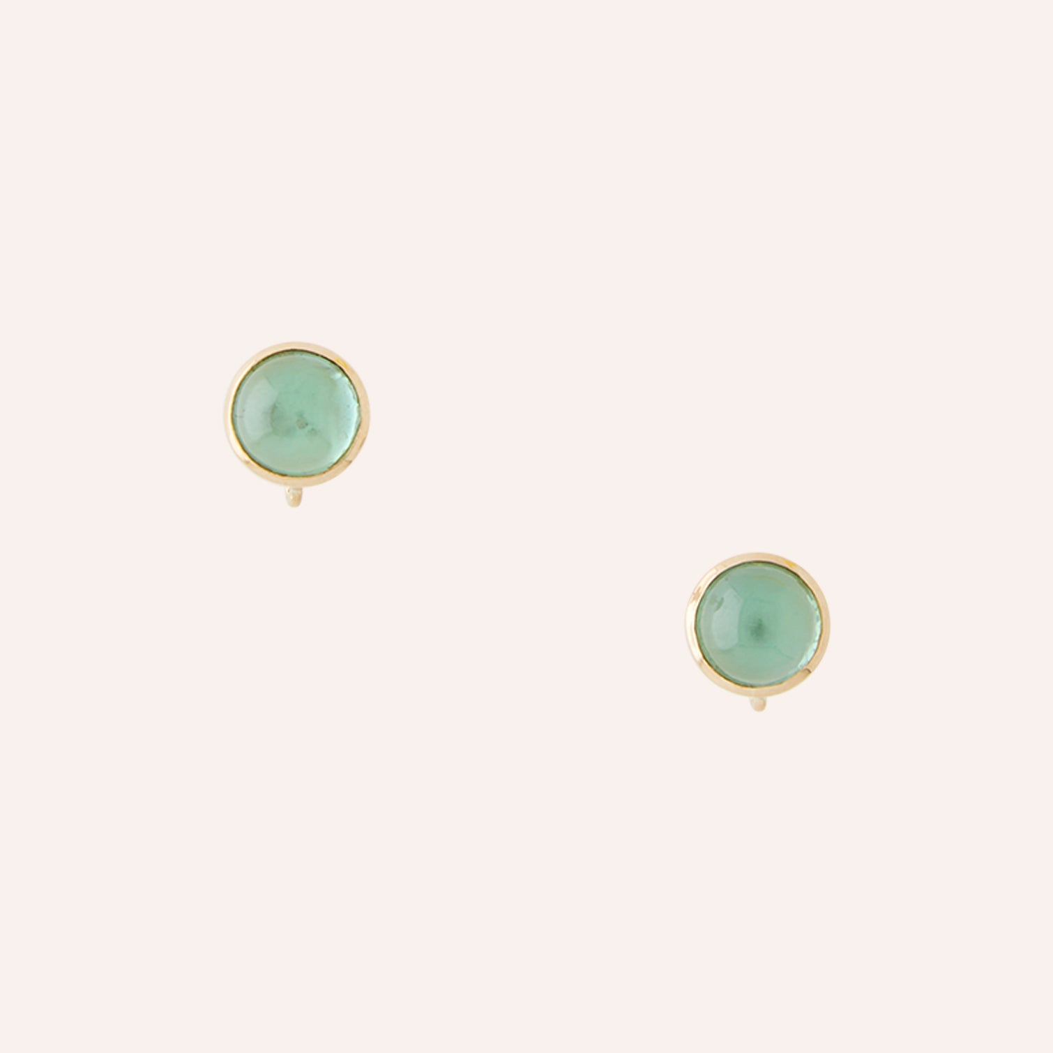Candy Green Tourmaline Cabochon Earrings