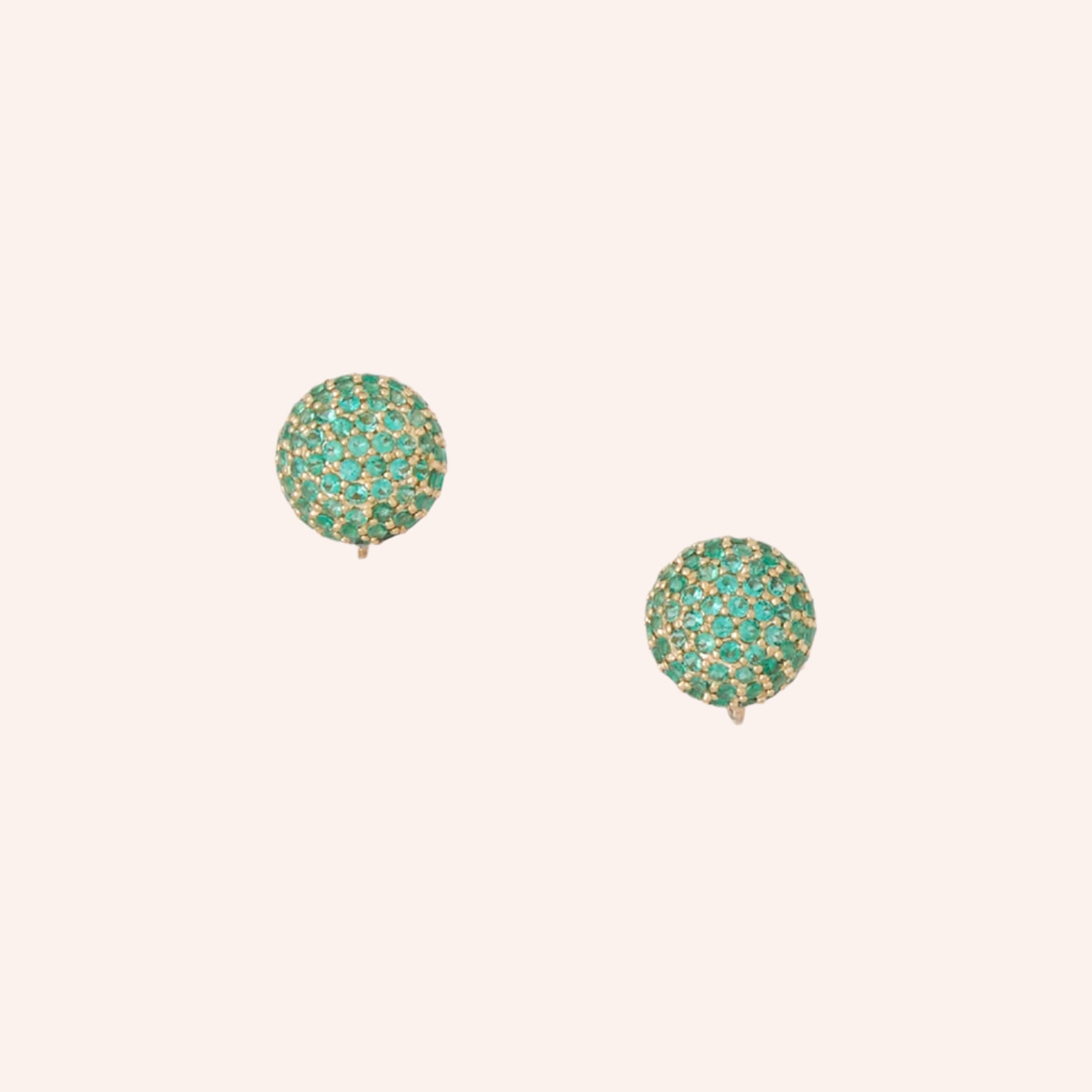 Emerald Pavé Dome Earrings