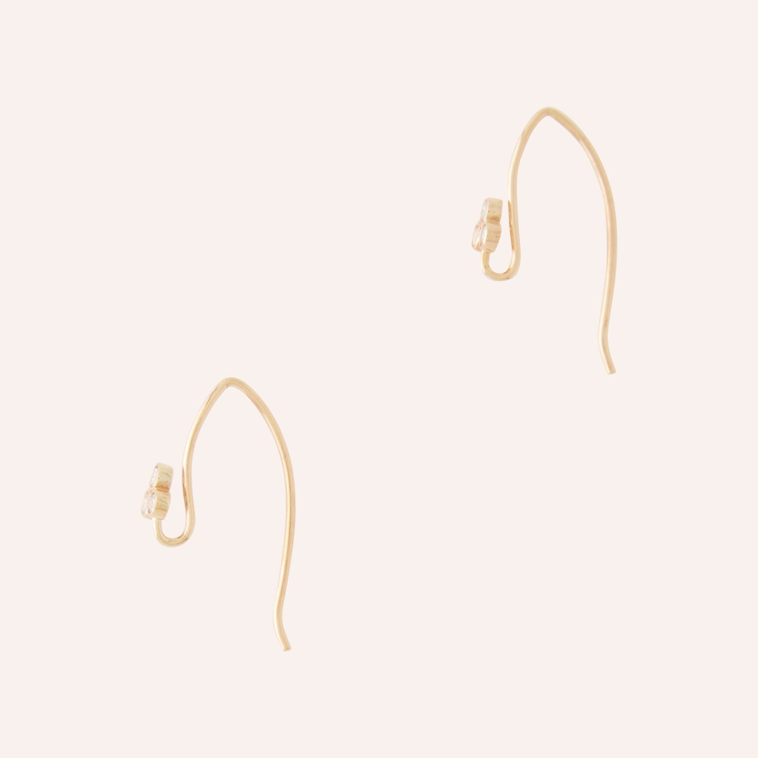 14K and Diamond Filigree Gold Thread Earrings