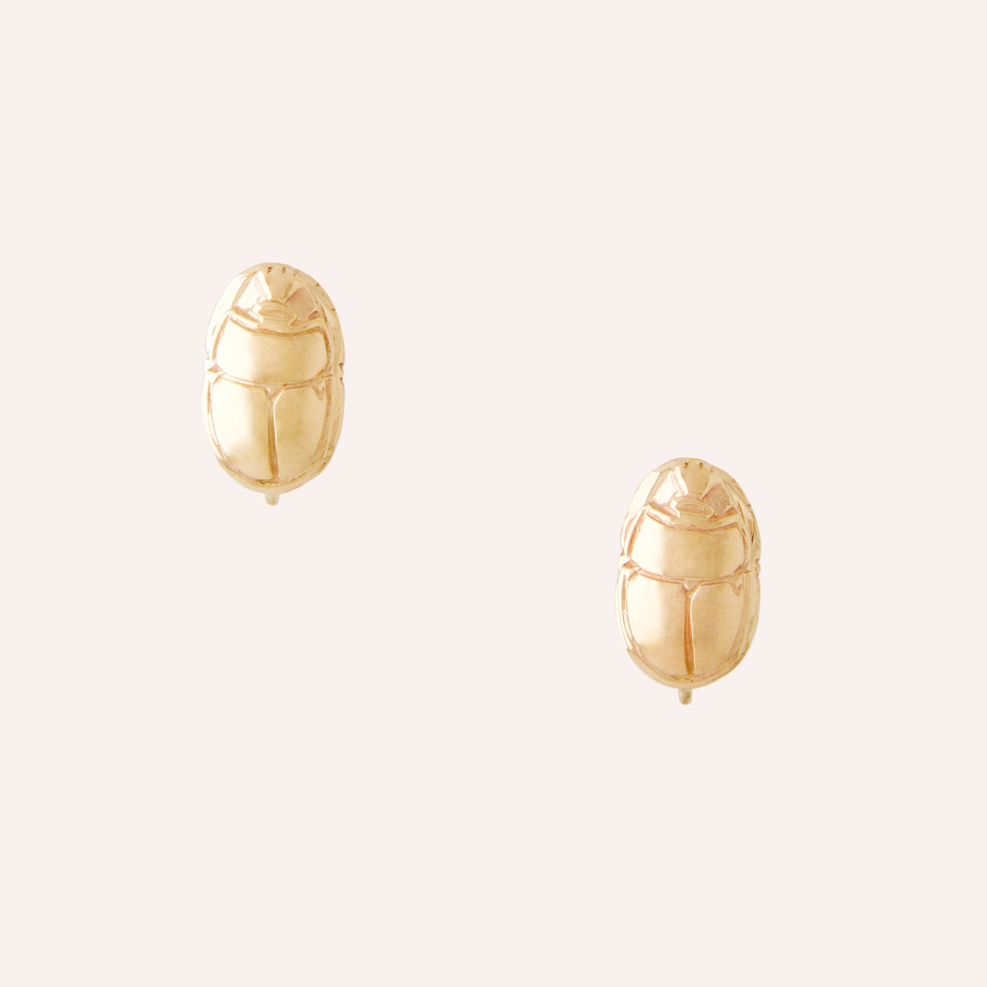 14K Yellow Gold Scarab Earrings