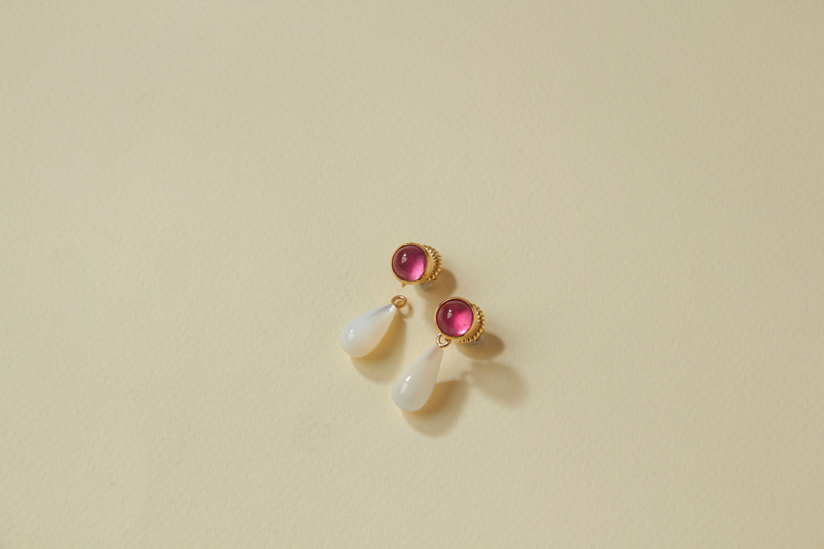 White Mother of Pearl Teardrop Drops