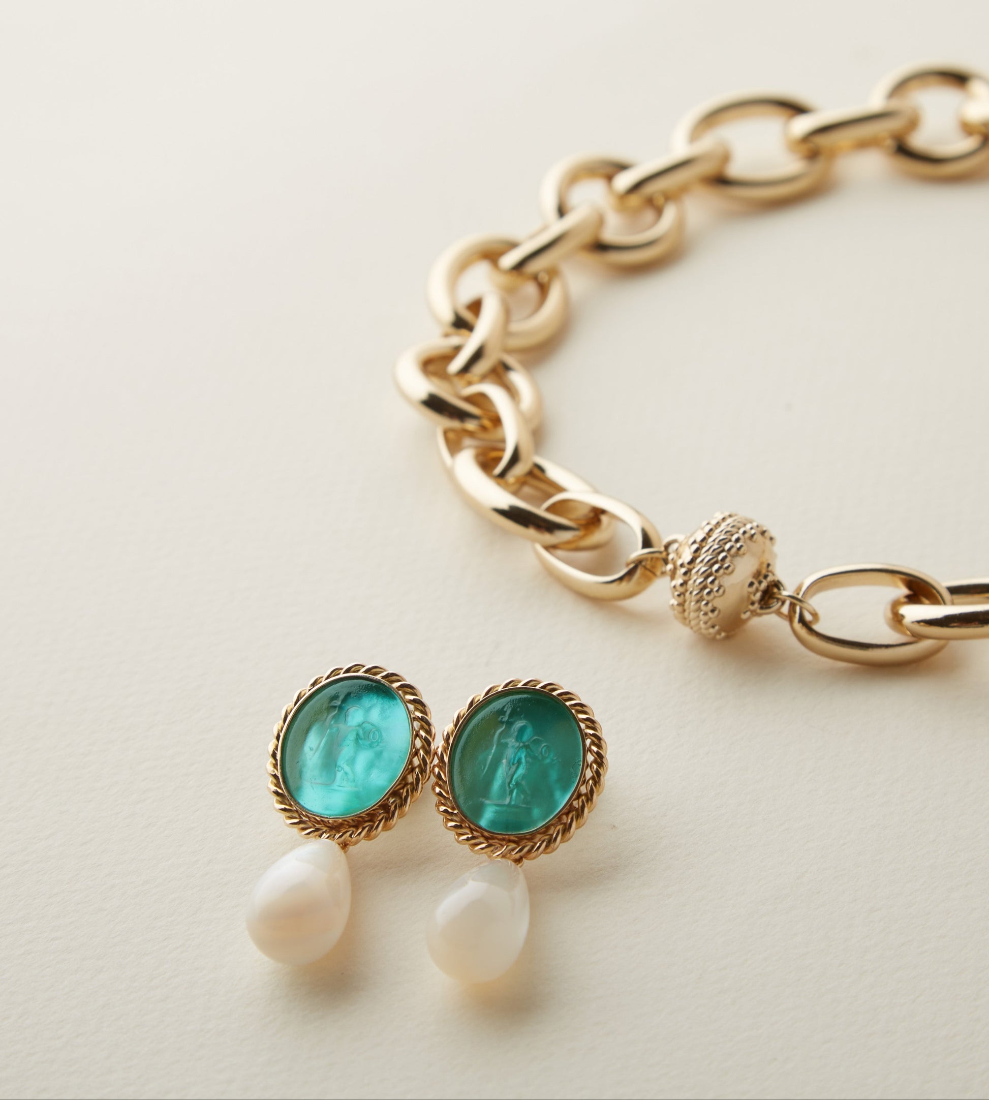 14K Signature Arrow of Grace Paraiba Italian Glass Earrings