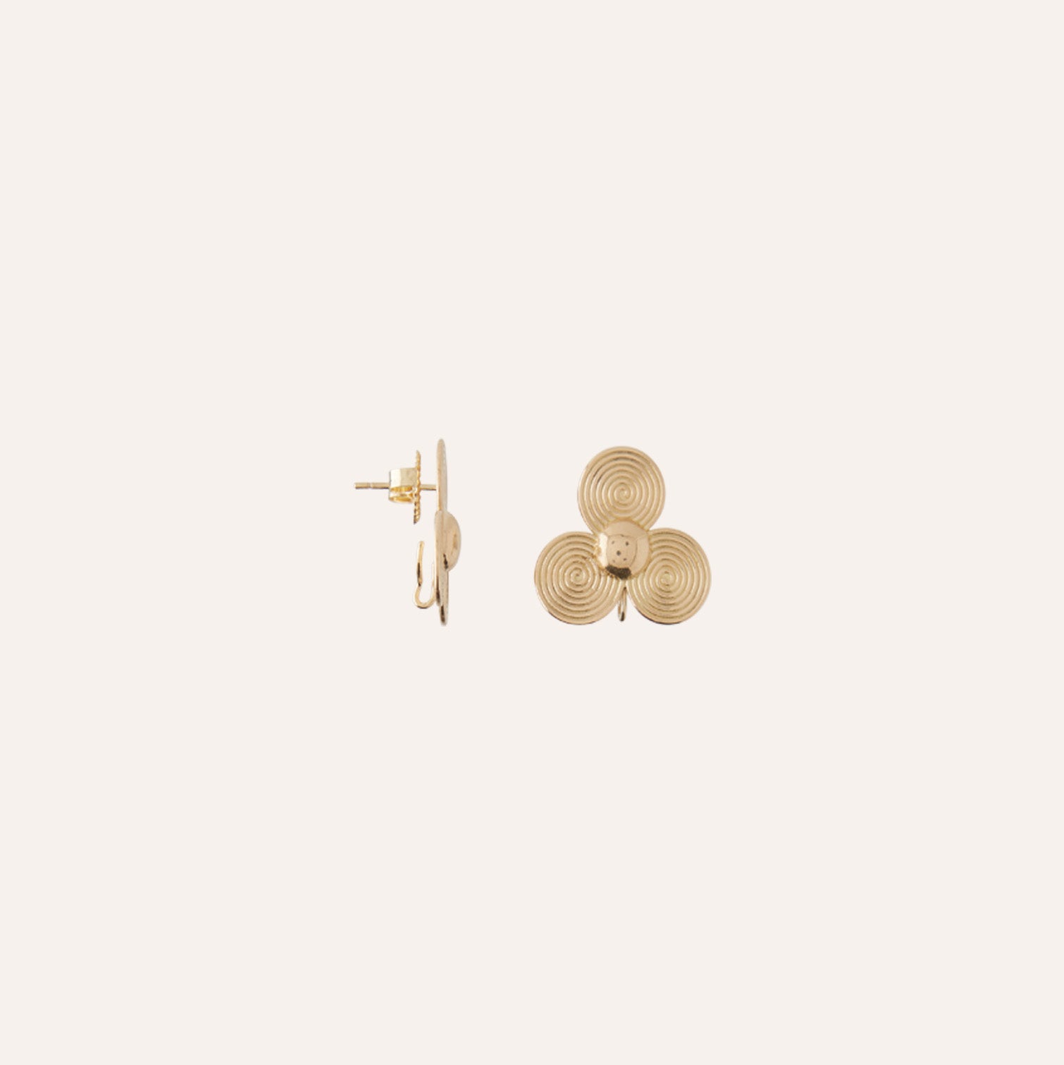 Small Petal 18K Yellow Gold Post Earrings