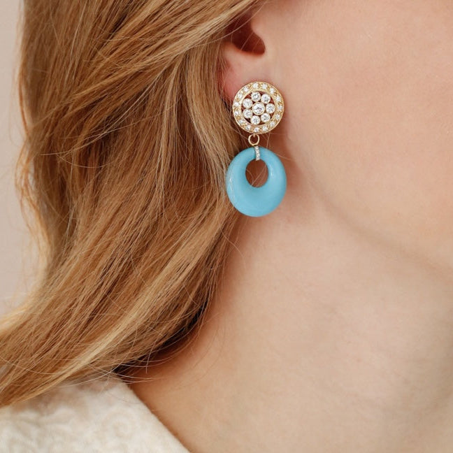 18K White Gold Large Blossom Earrings