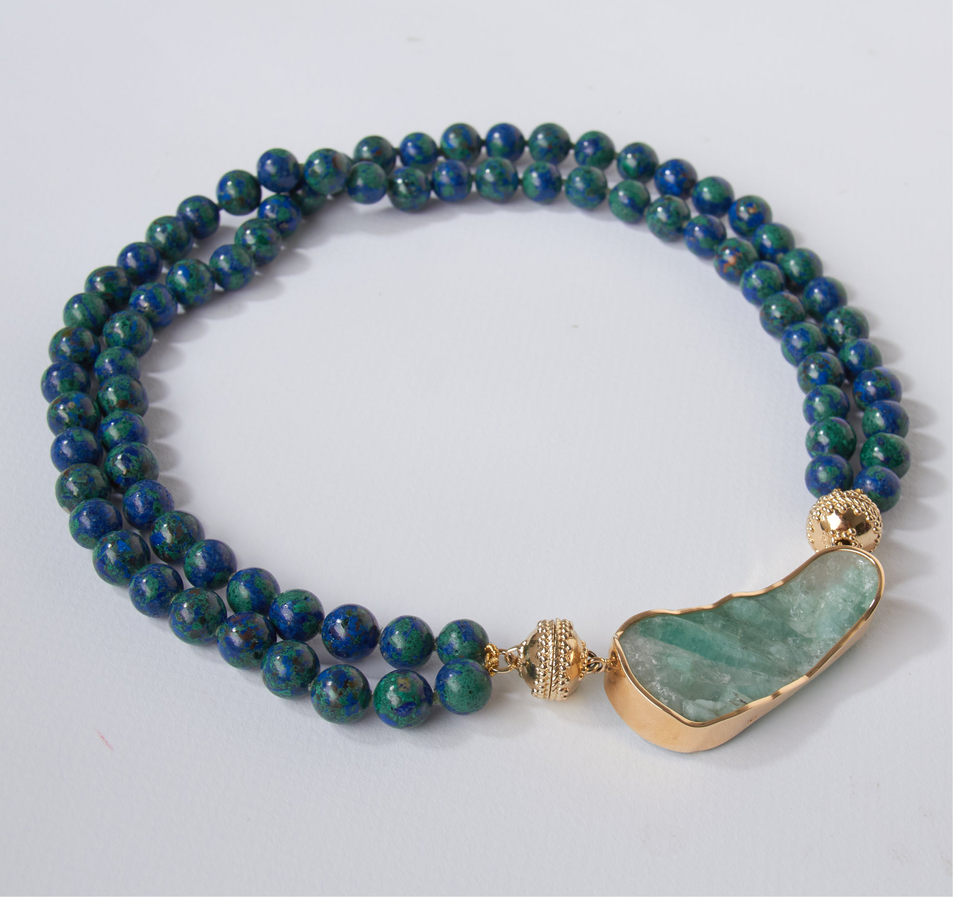 Victoire 10mm Azurite Double-Strand Necklace