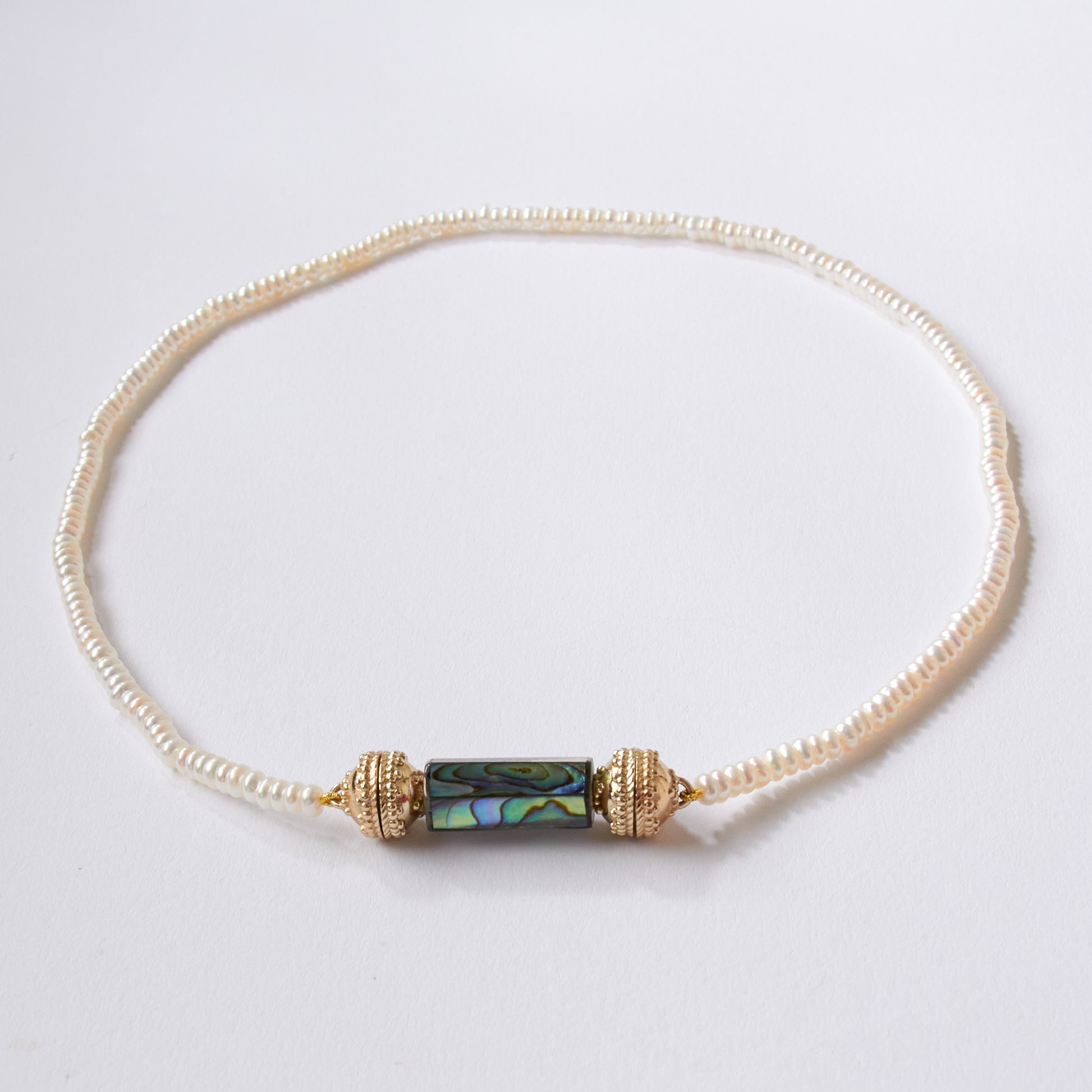 White Freshwater Button Pearl Mini Necklace