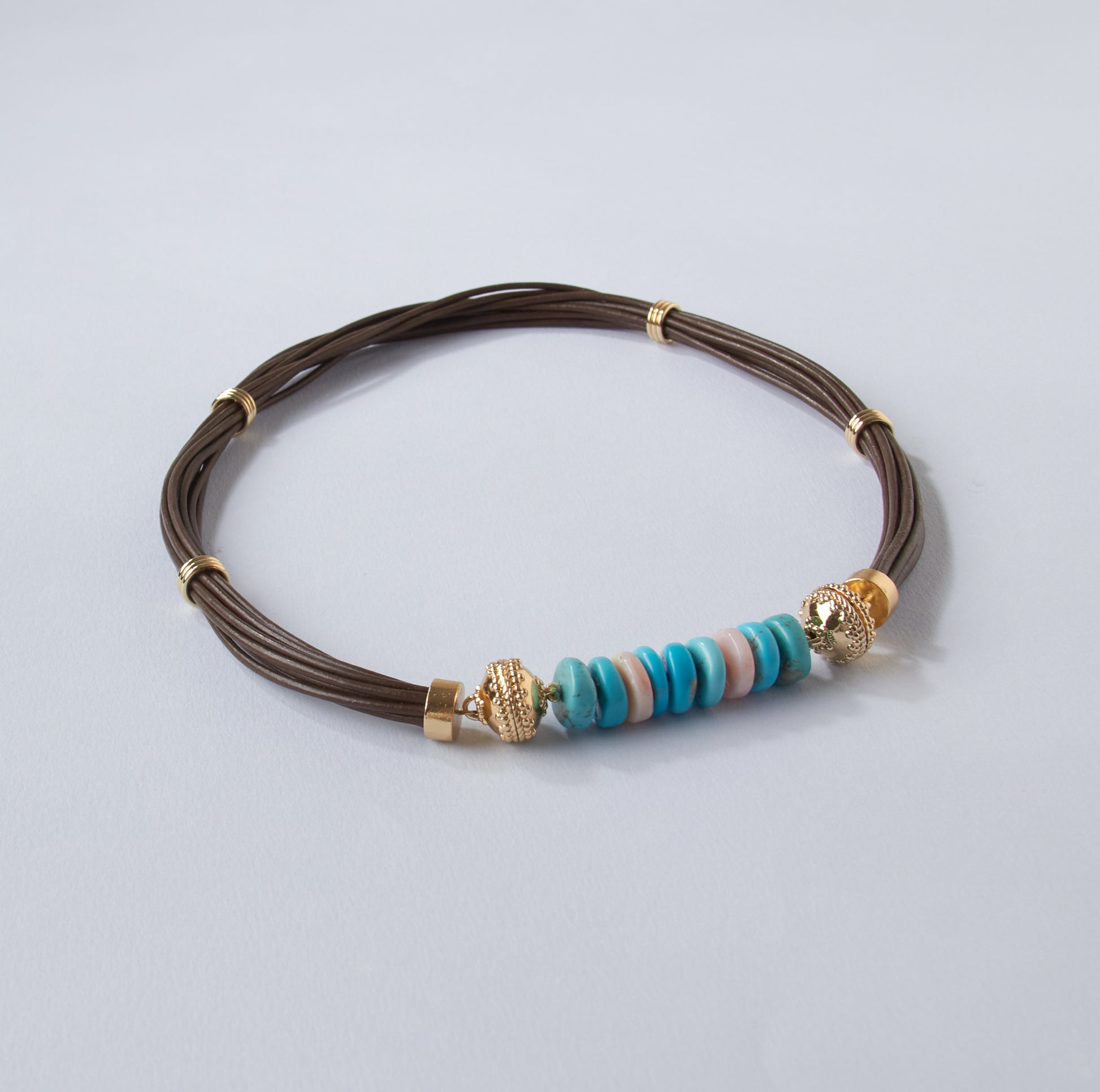 Aspen Leather Chocolate Brown Necklace
