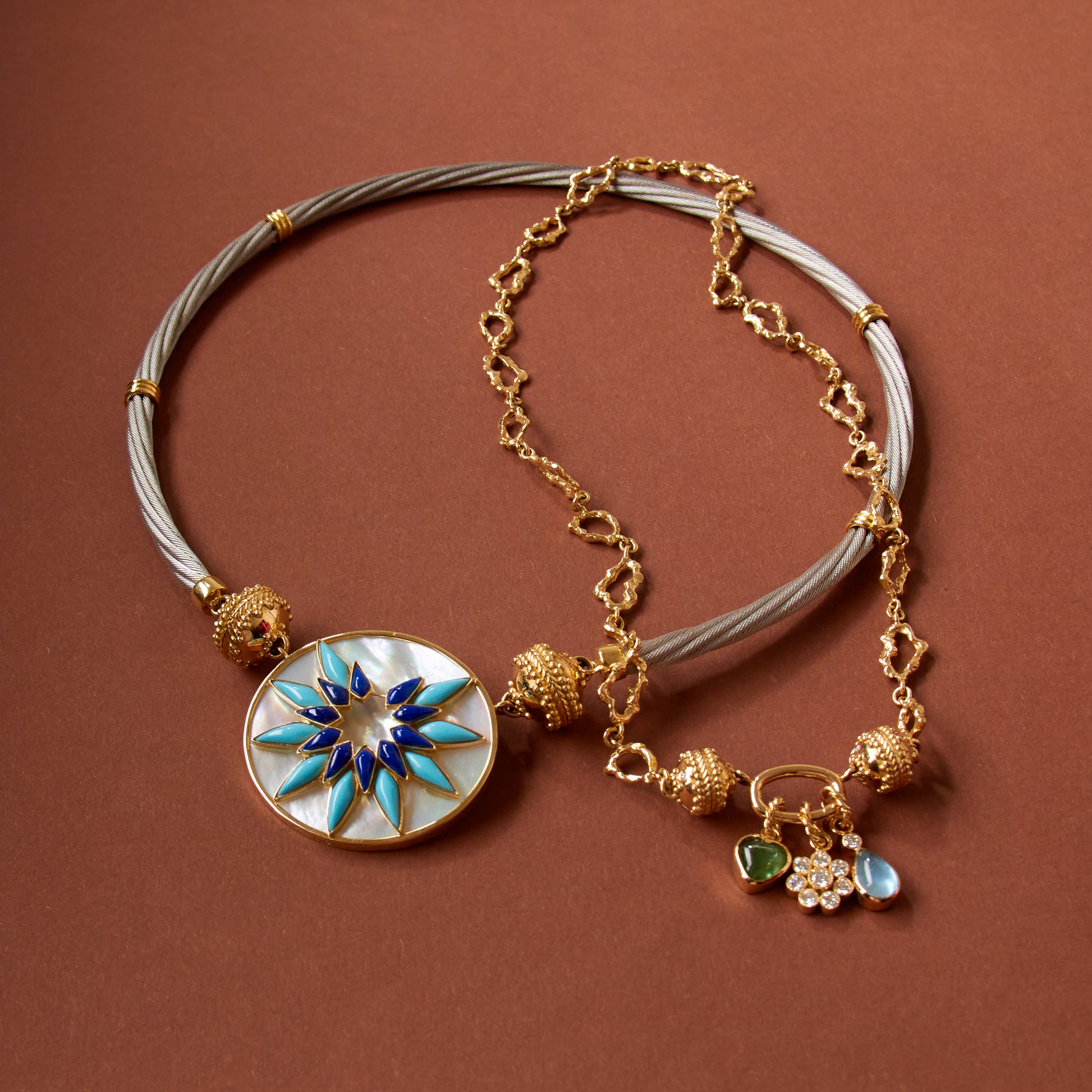 18K Candy Blue Aquamarine Marquis Charm