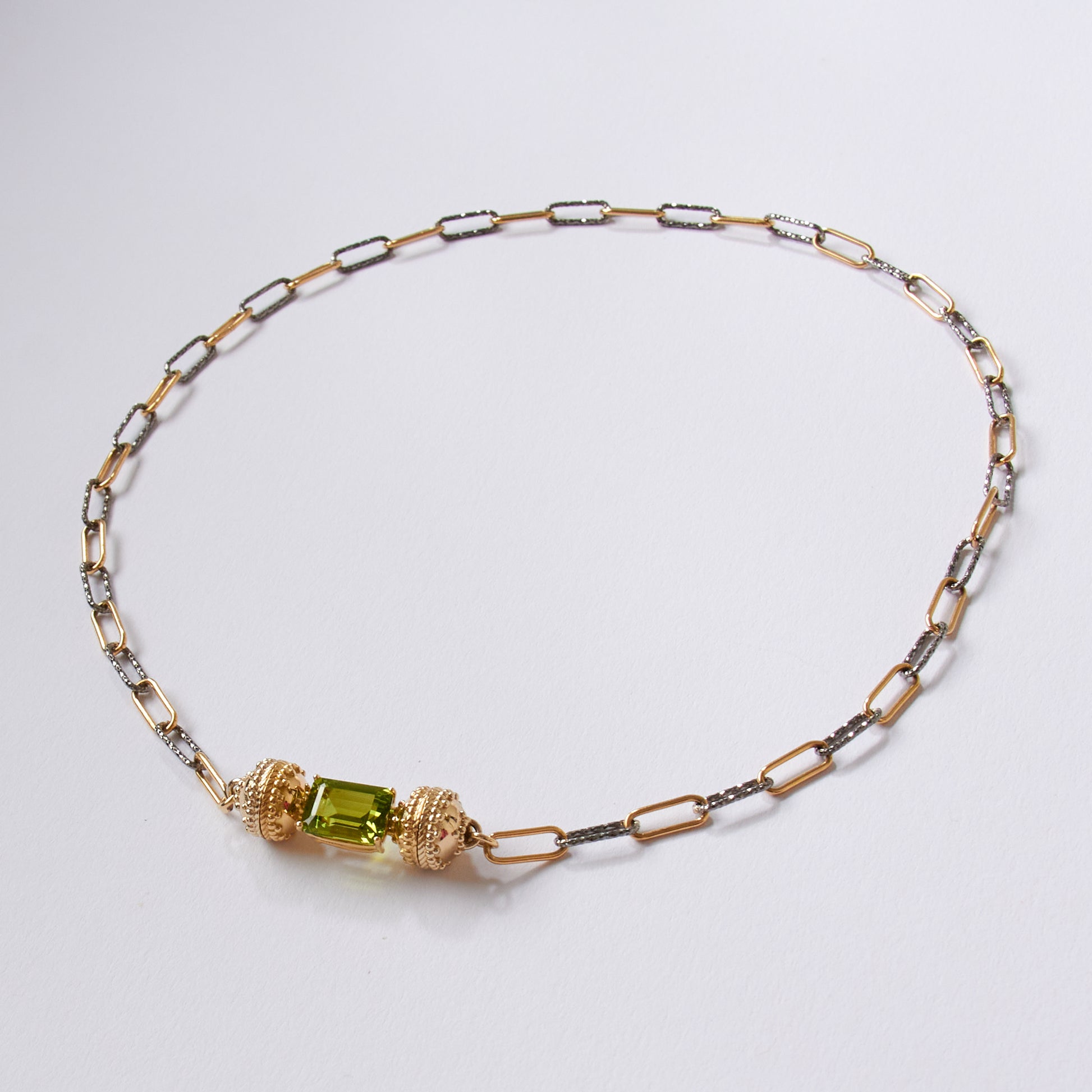 18K Gold Fill Link Chain w/ Rhuthinium
