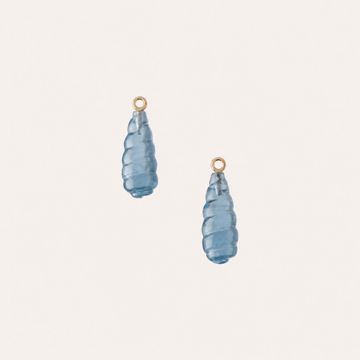 Blue Spiral Glass Earring Drops