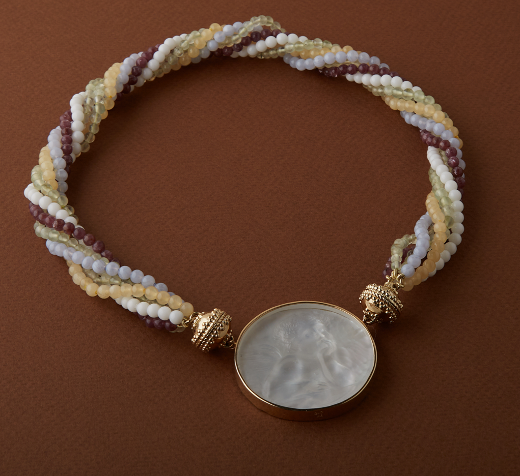 Classic Cherub Clear Italian Glass Centerpiece