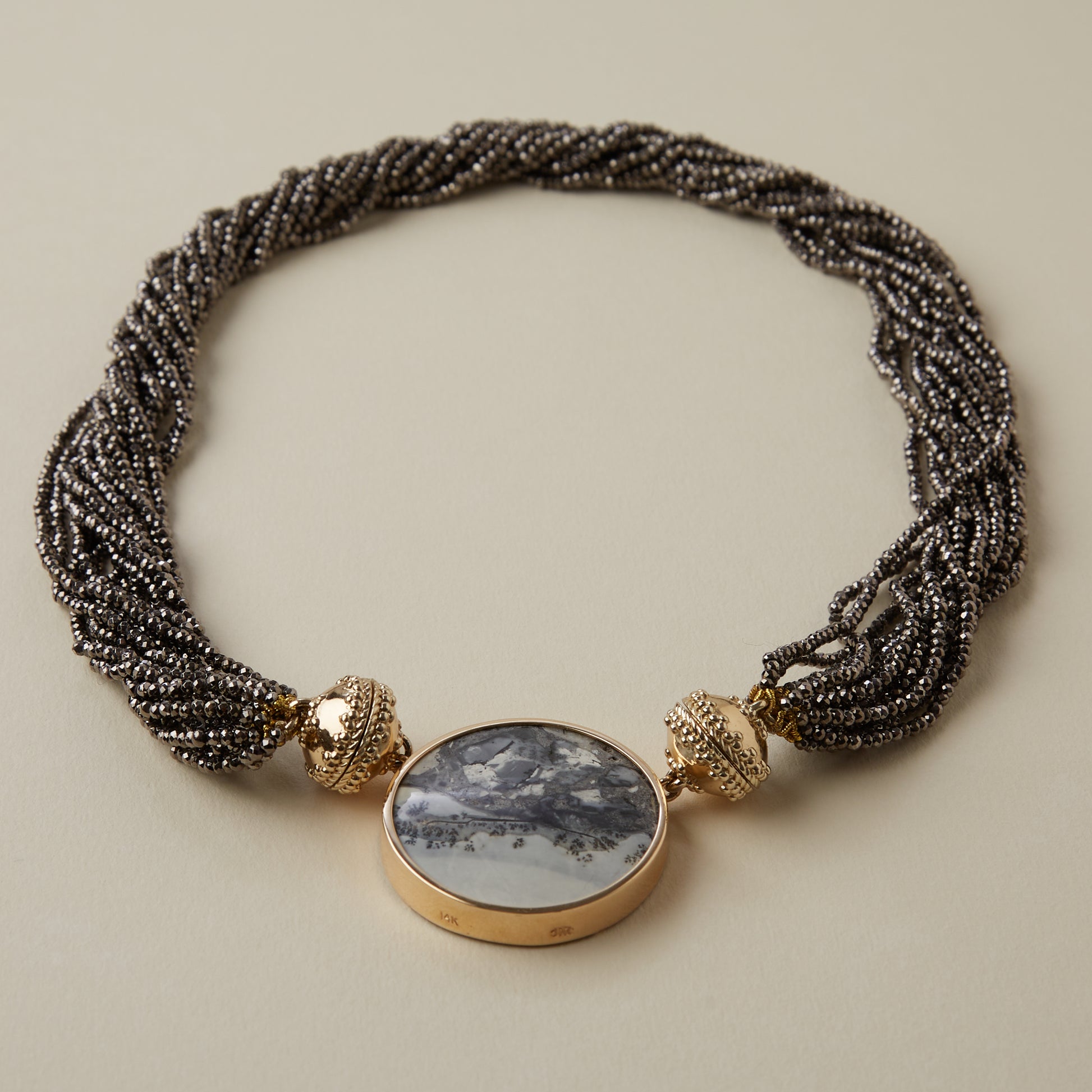 Michel Large Coated Pyrite Multi-Strand Necklace