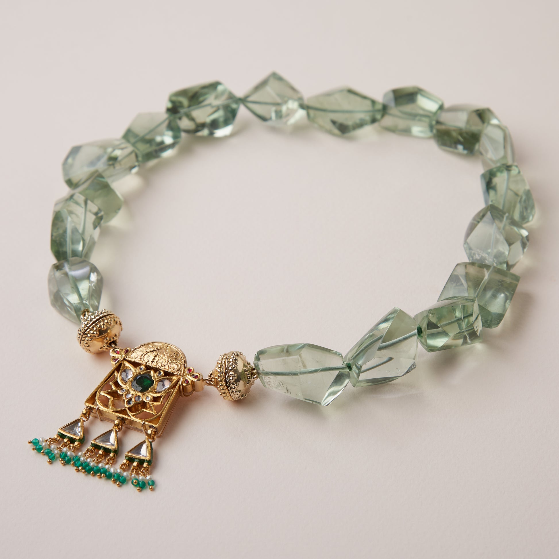 Nancy Green Prasiolite Quartz Necklace