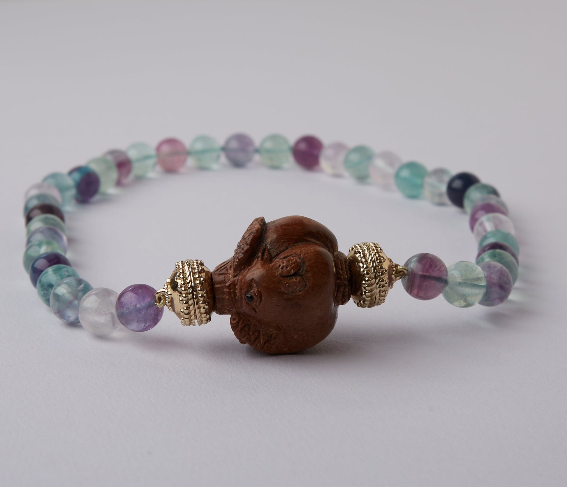 Victoire 10mm Multi-Colored Fluorite Necklace