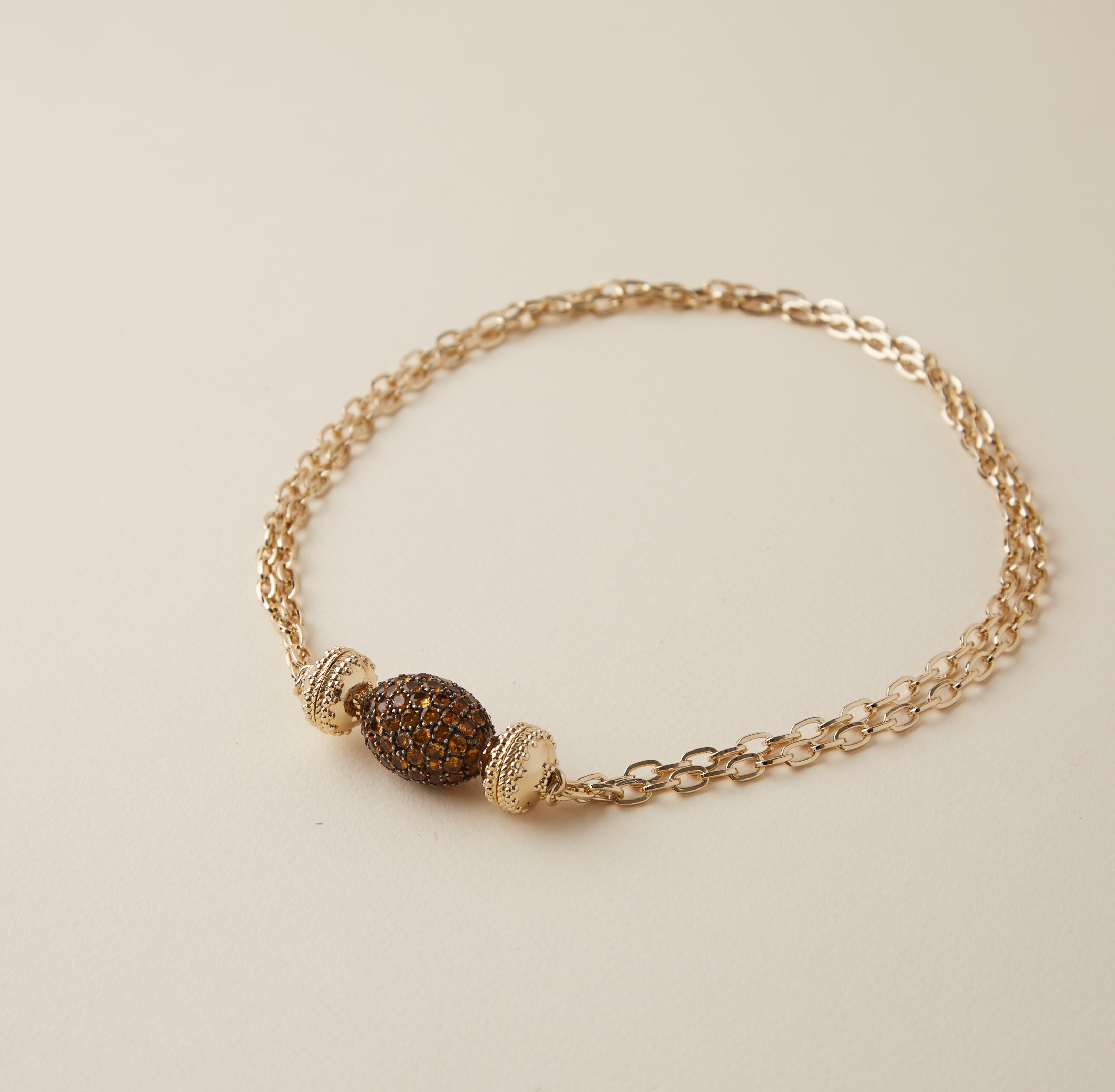 Citrine Pave Oval Centerpiece