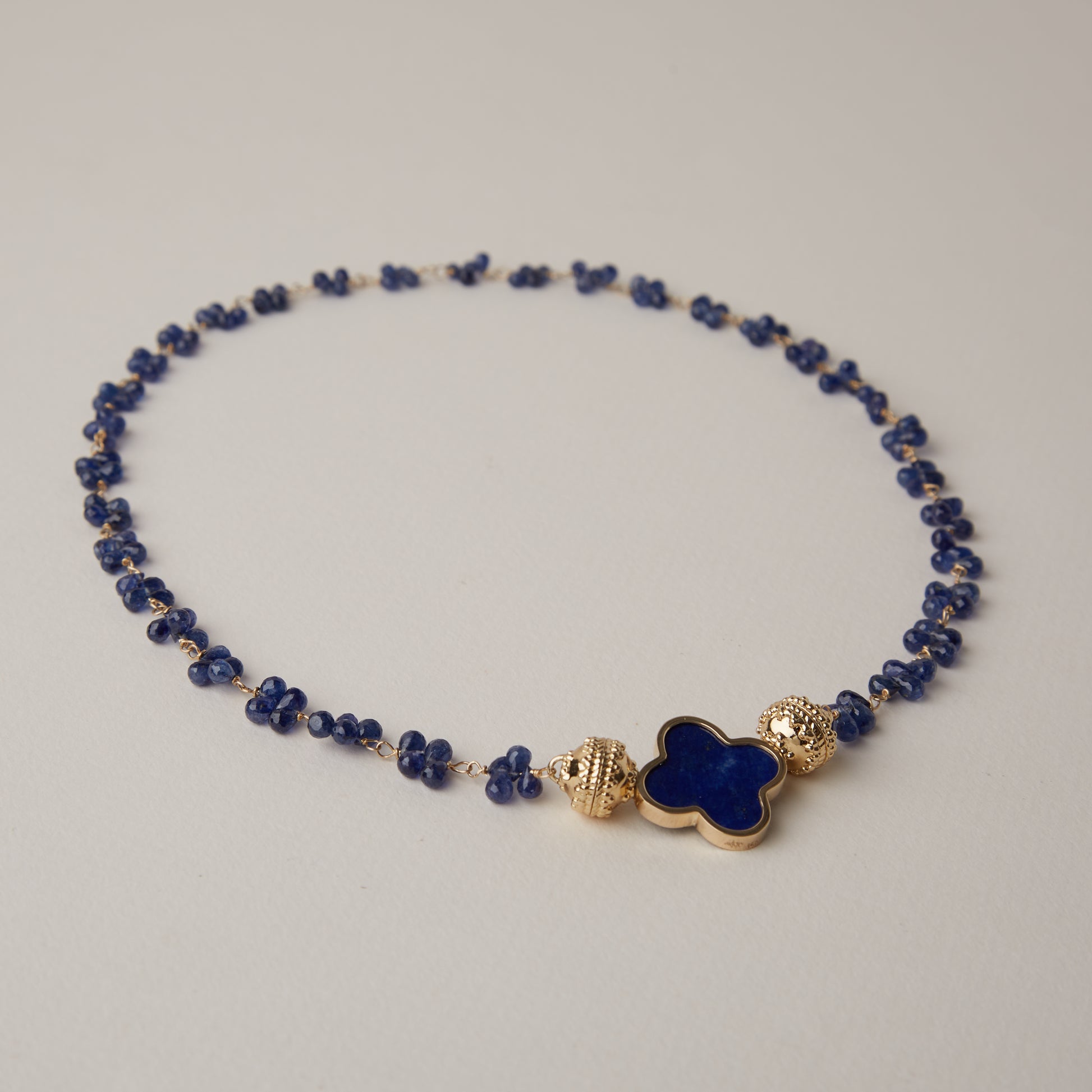 14K Lapis Petal Mini Centerpiece