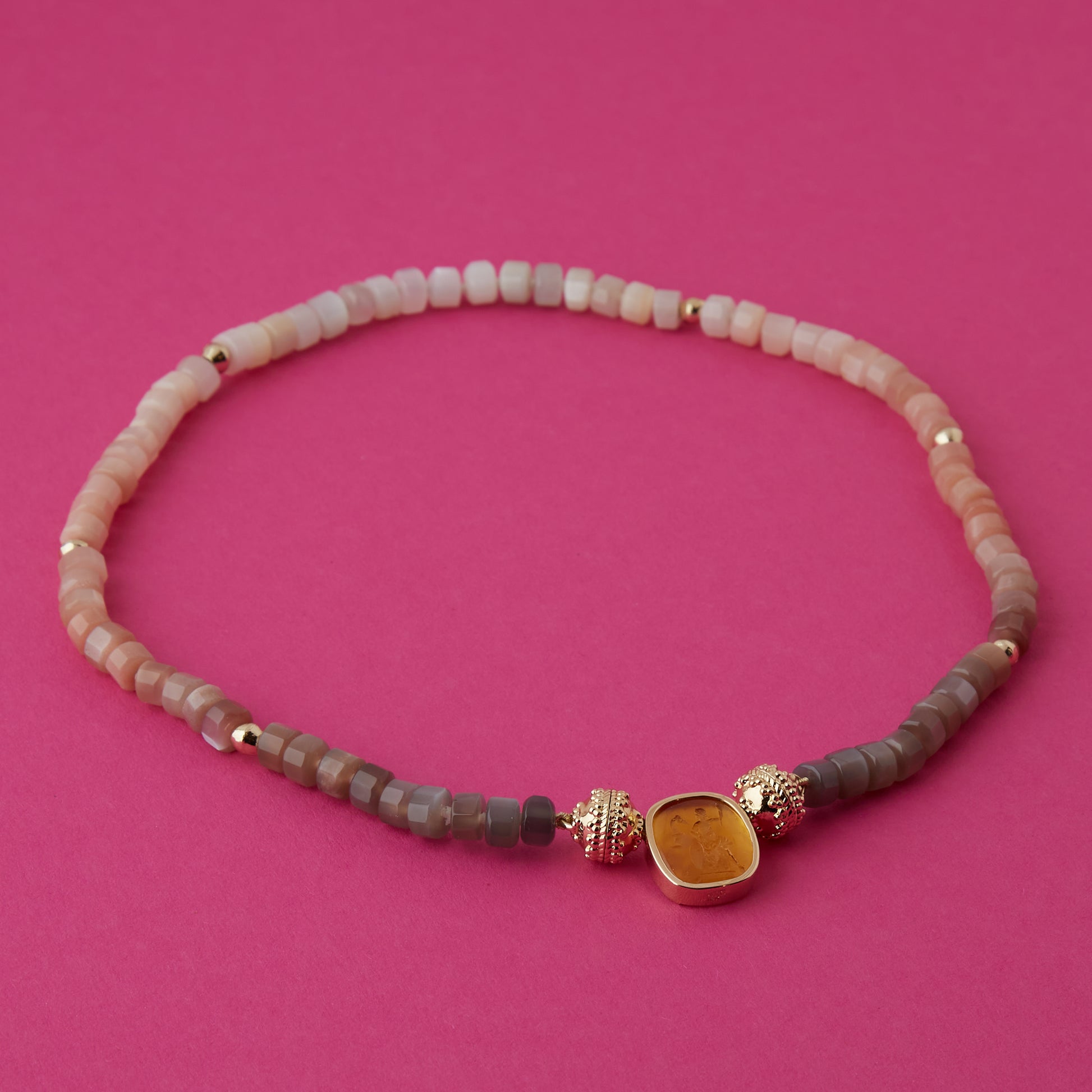 Peppercorn Ombre Moonstone Mini Necklace