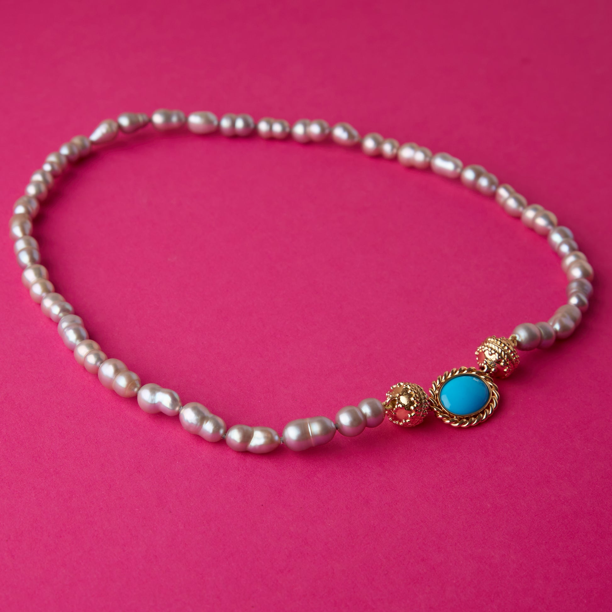 Grey Freshwater Baroque Mini Necklace