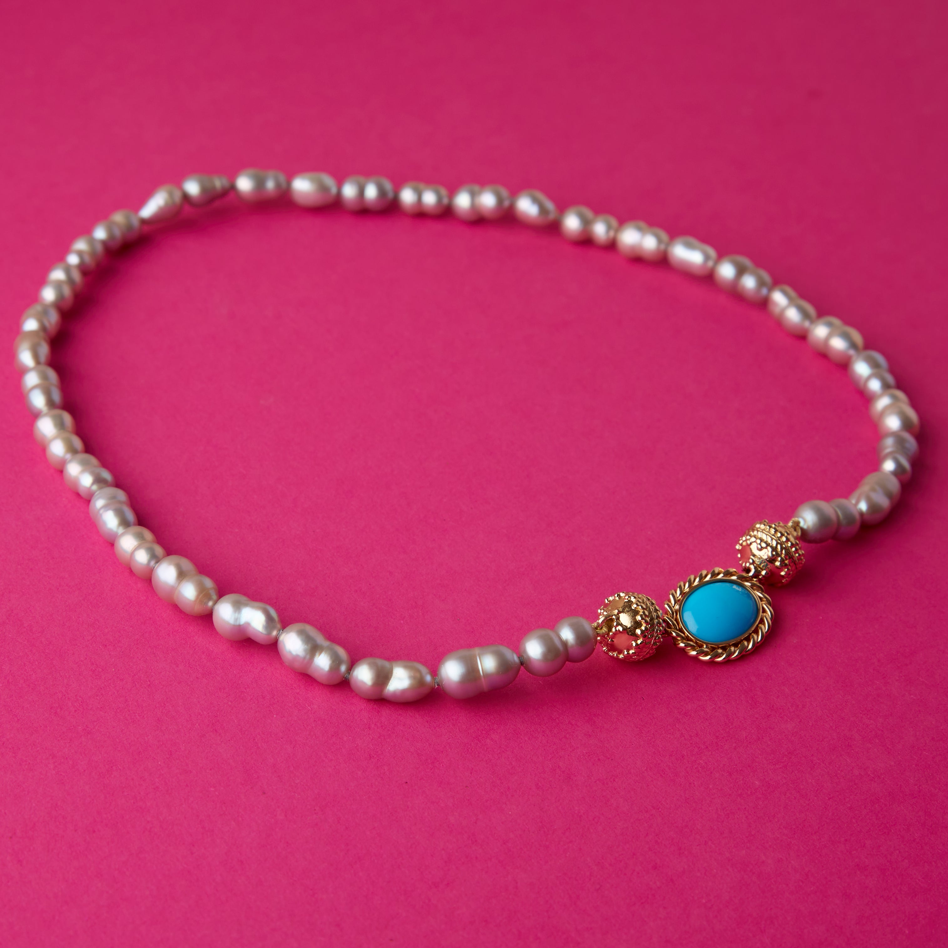 Grey Freshwater Baroque Mini Necklace