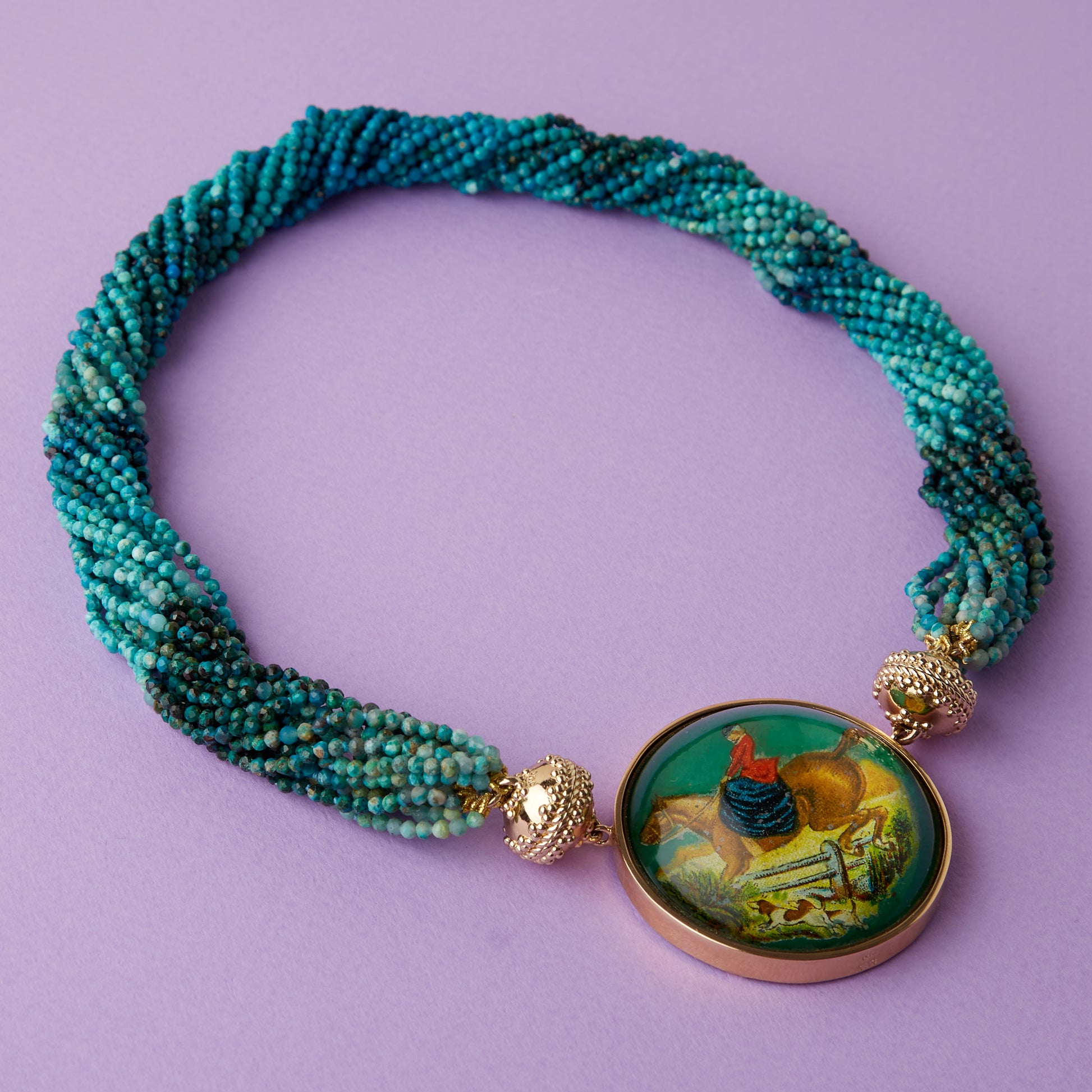 Michel Chrysocolla Faceted 2.5mm Multi-Strand Necklace