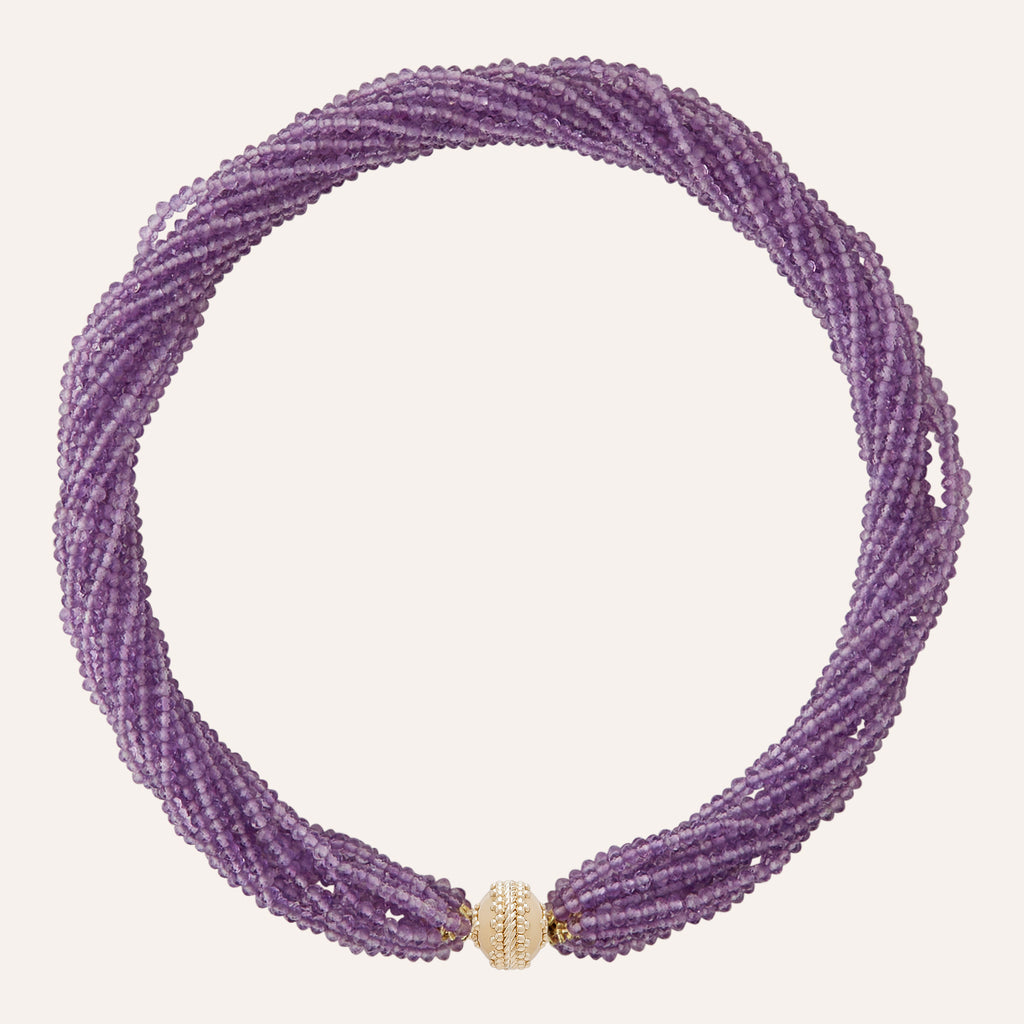 Michel 3mm Pink Amethyst Multi-Strand Necklace