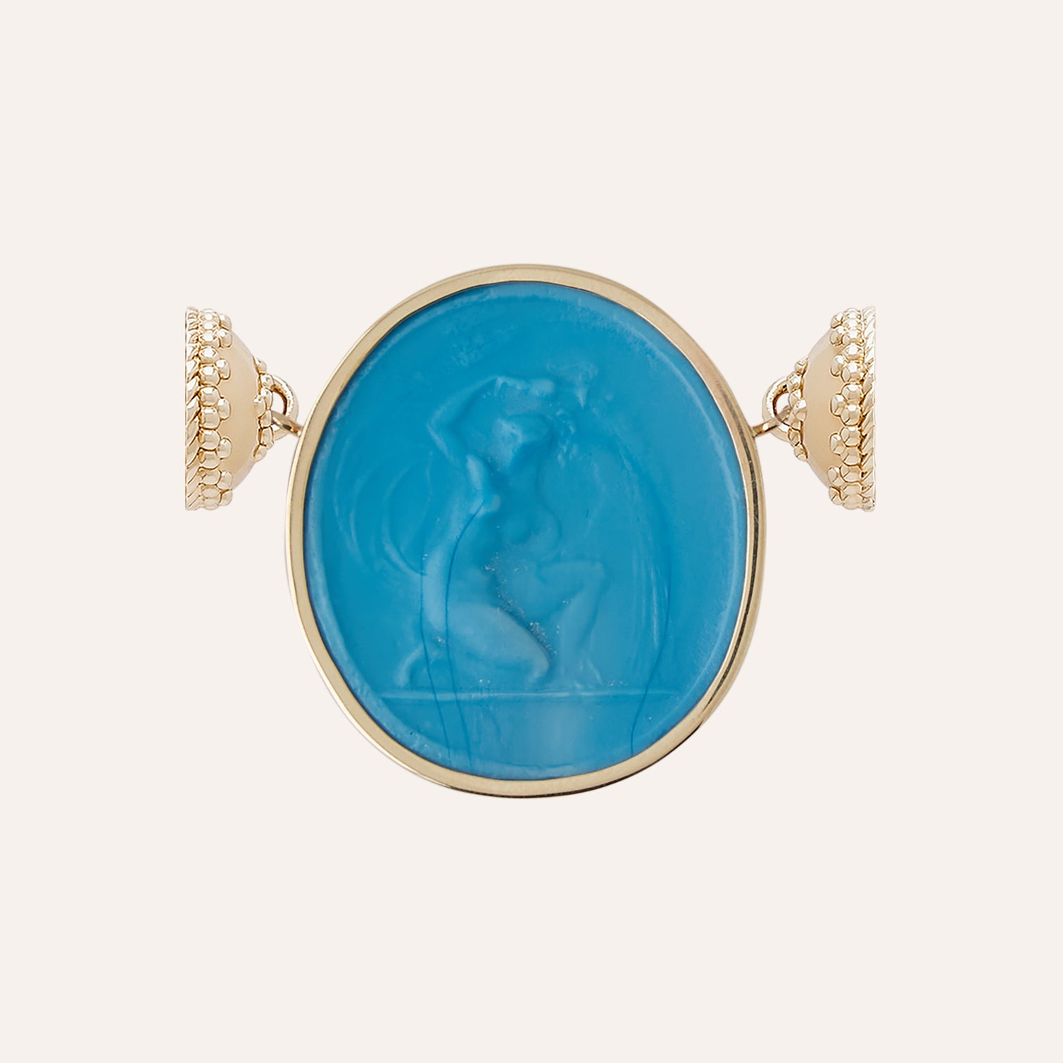 14K Classic Venus Deep Caribbean Blue Italian Glass Centerpiece