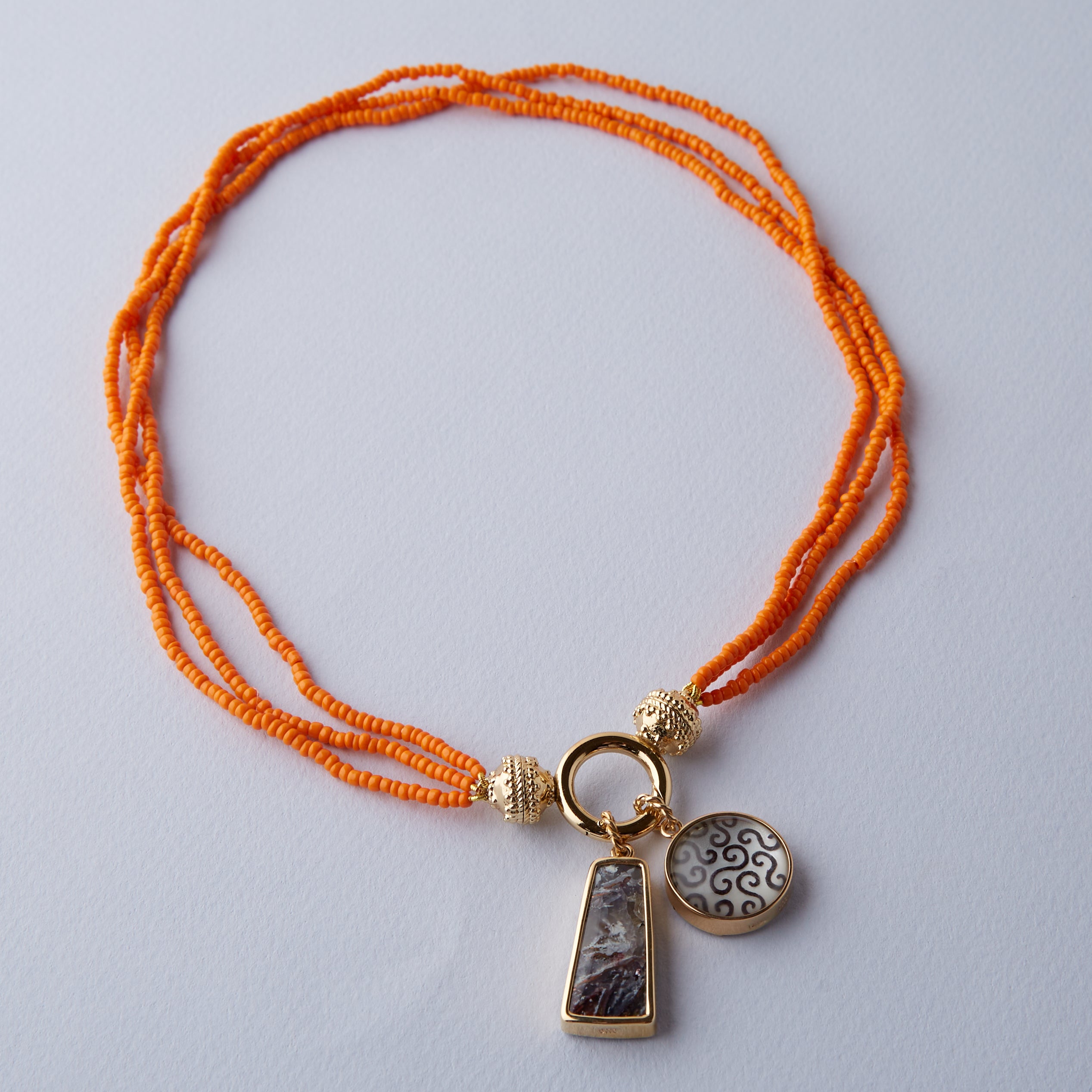 Emily Orange Multi-Strand Mini Necklace