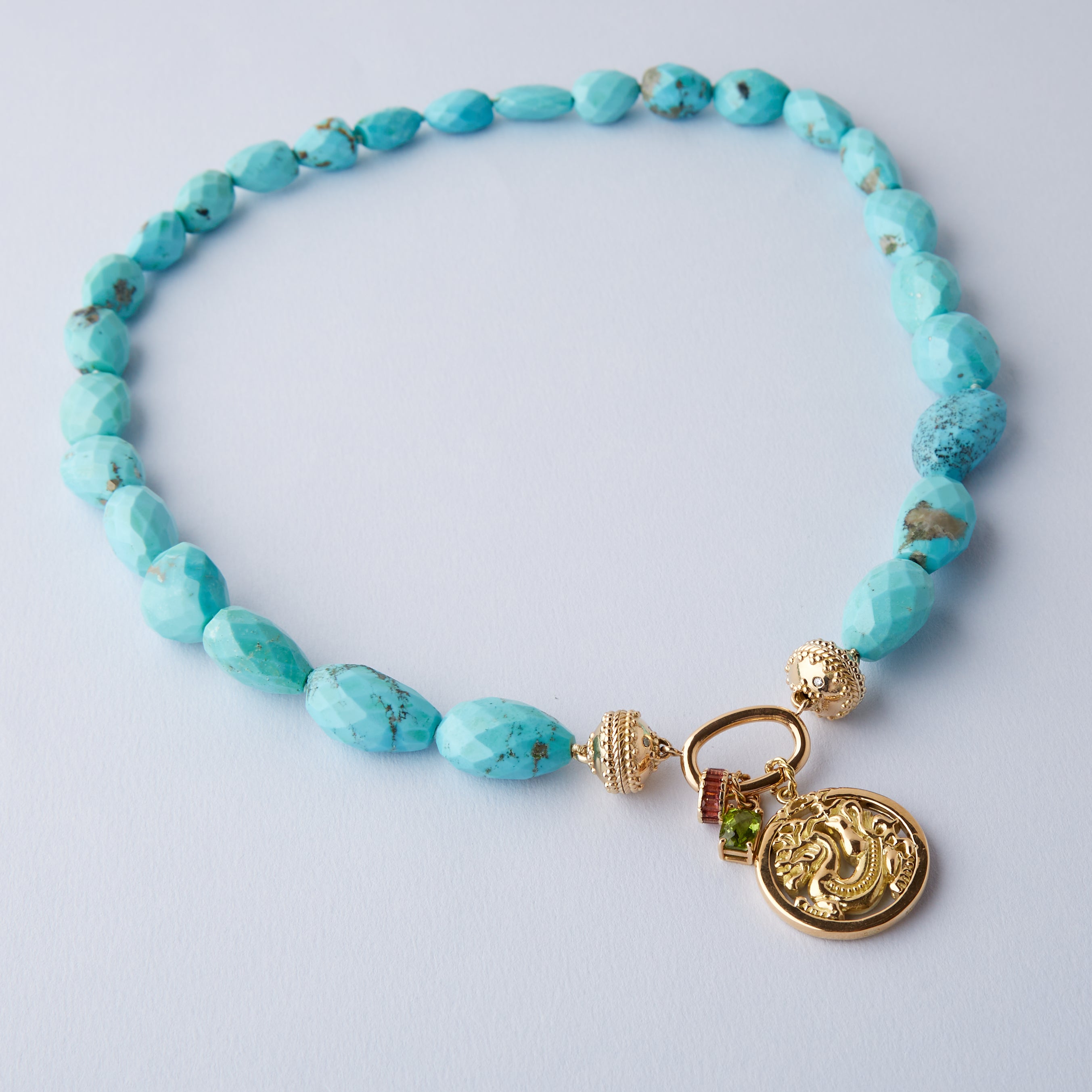 Faceted Natural Turquoise Necklace