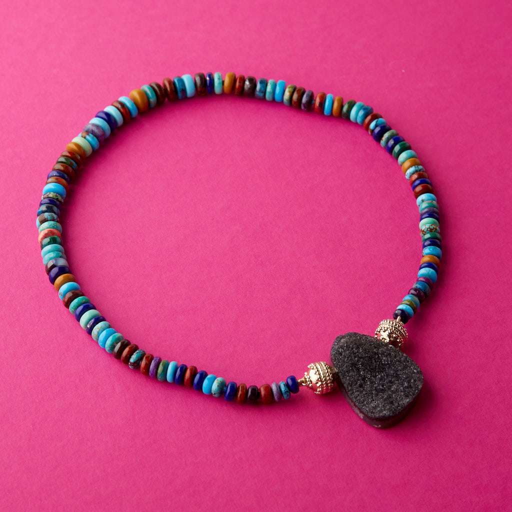 Candy Rondelle Heishi Multi-Stone Mini Necklace