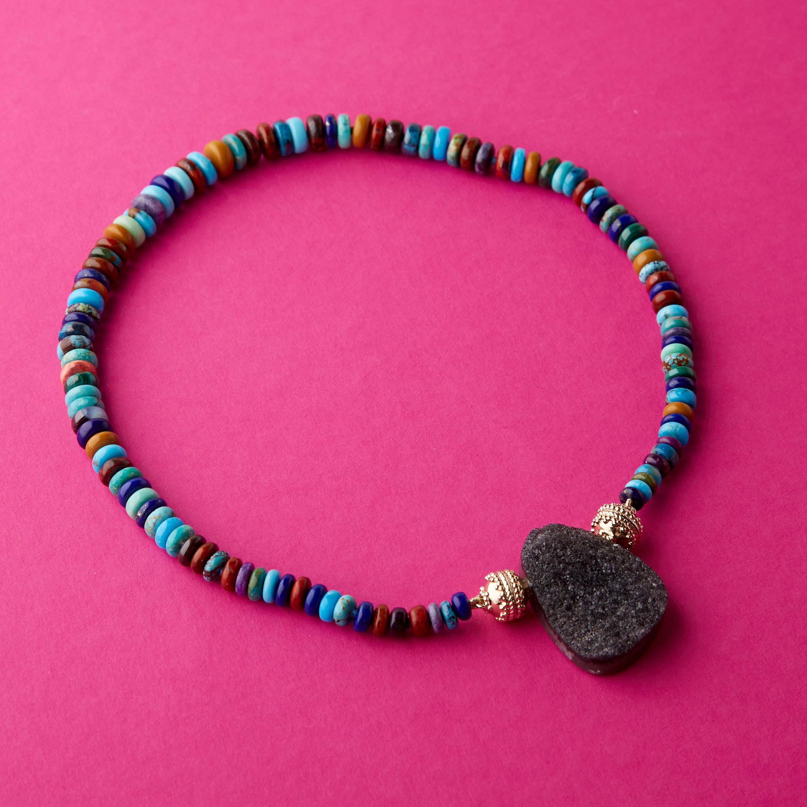 Candy Rondelle Heishi Multi-Stone Mini Necklace