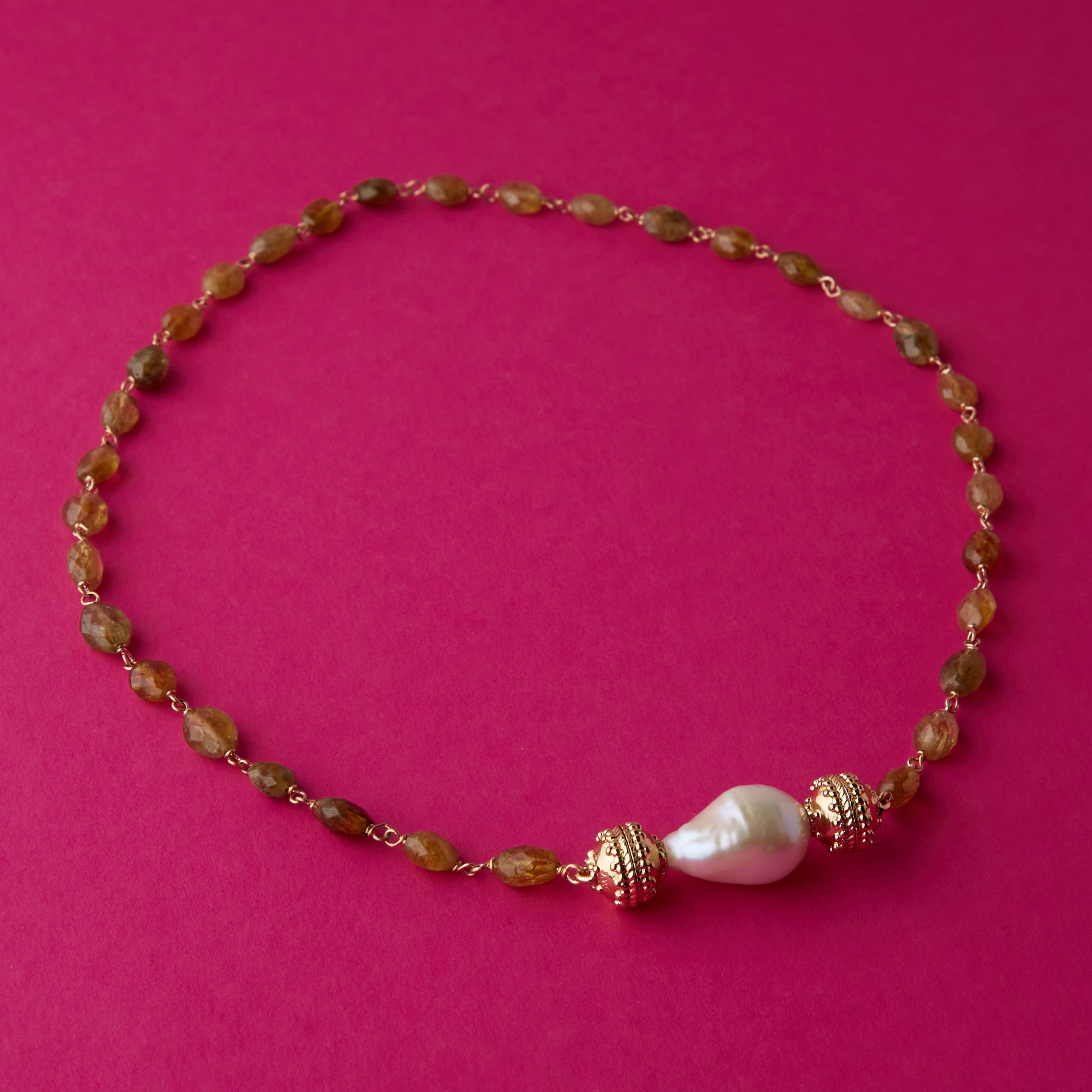 Caspian Green Garnet Mini Necklace