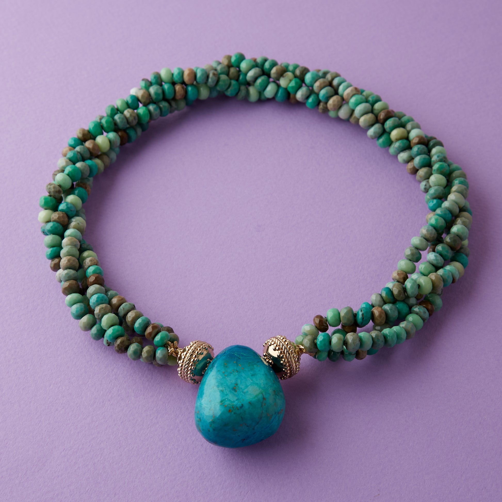 Chrysoprase Faceted Rondelle 6mm Multi-Strand Necklace