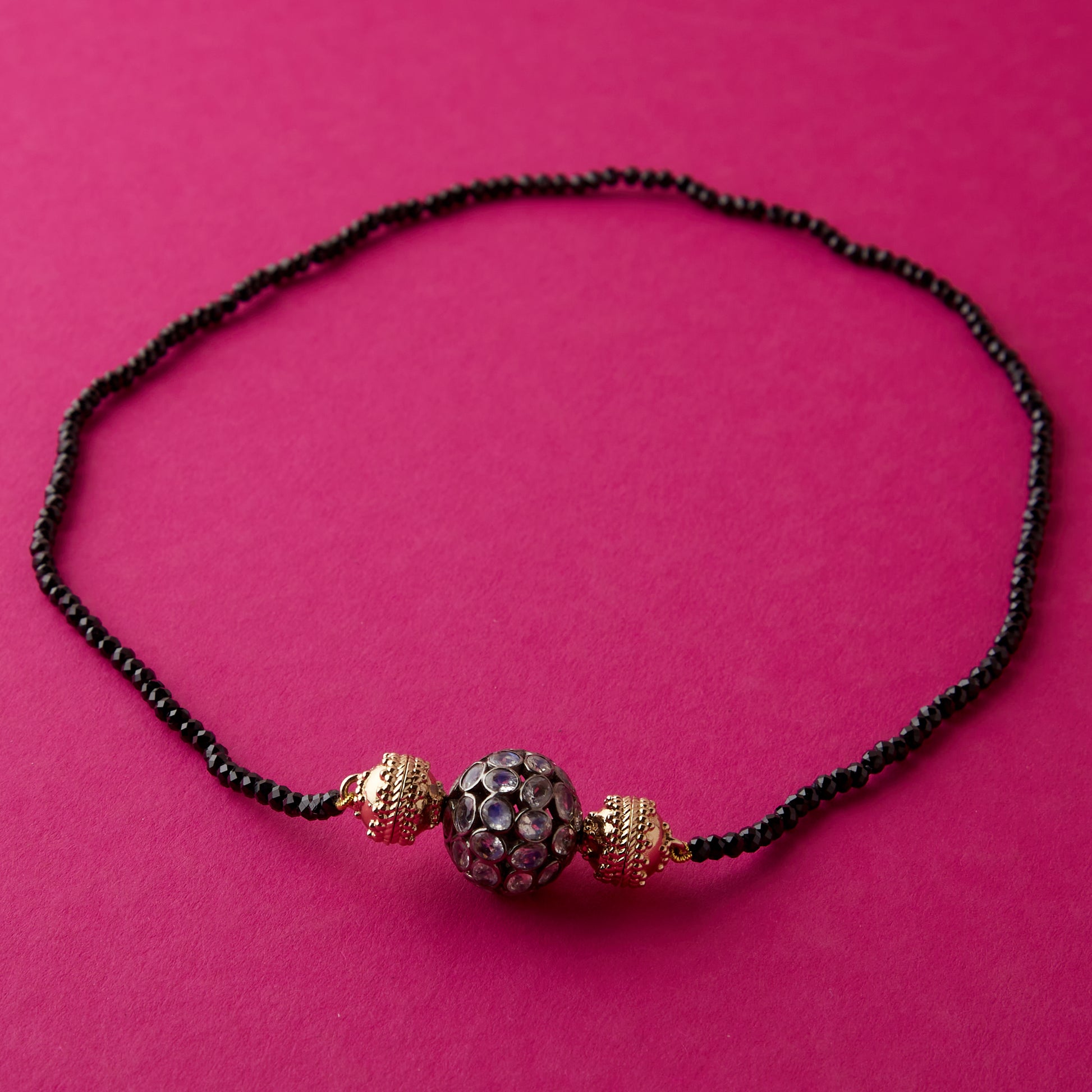 Michel 3mm Black Spinel Mini Necklace