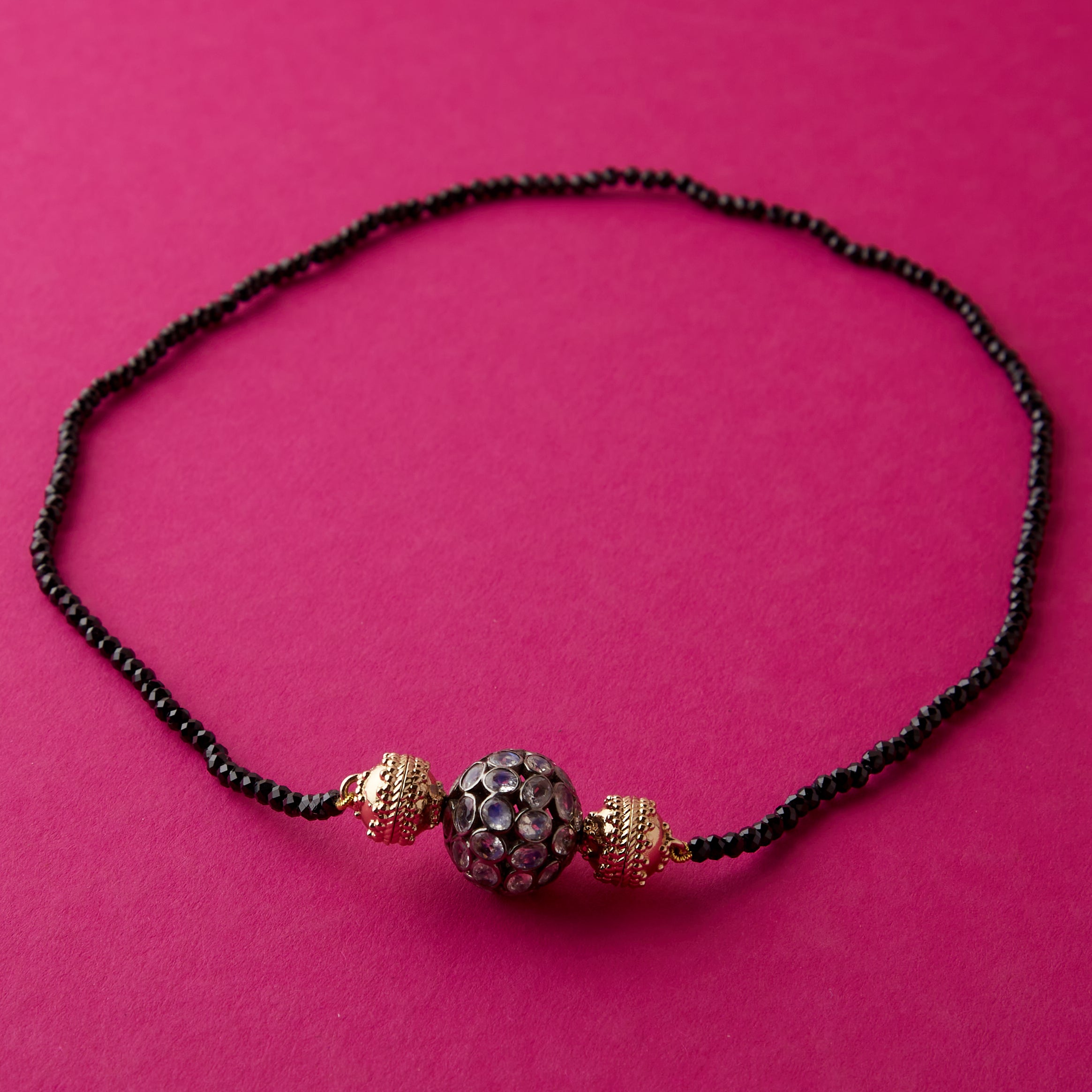 Michel 3mm Black Spinel Mini Necklace