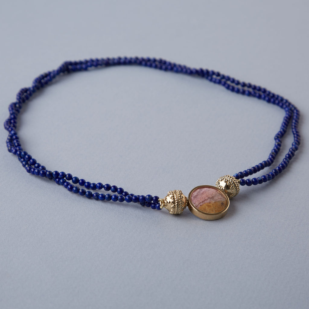 Victoire 3mm Lapis Double-Strand Mini Necklace