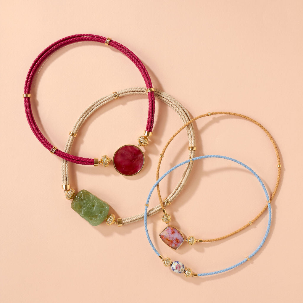 Aspen Braided Hot Pink Leather Necklace