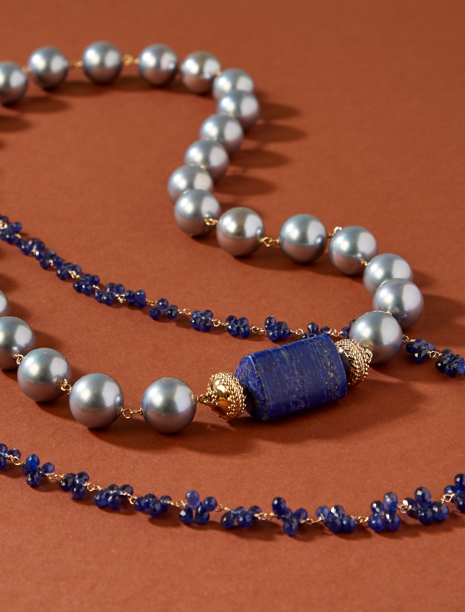 Caspian Blue Sapphire Briolette Necklace