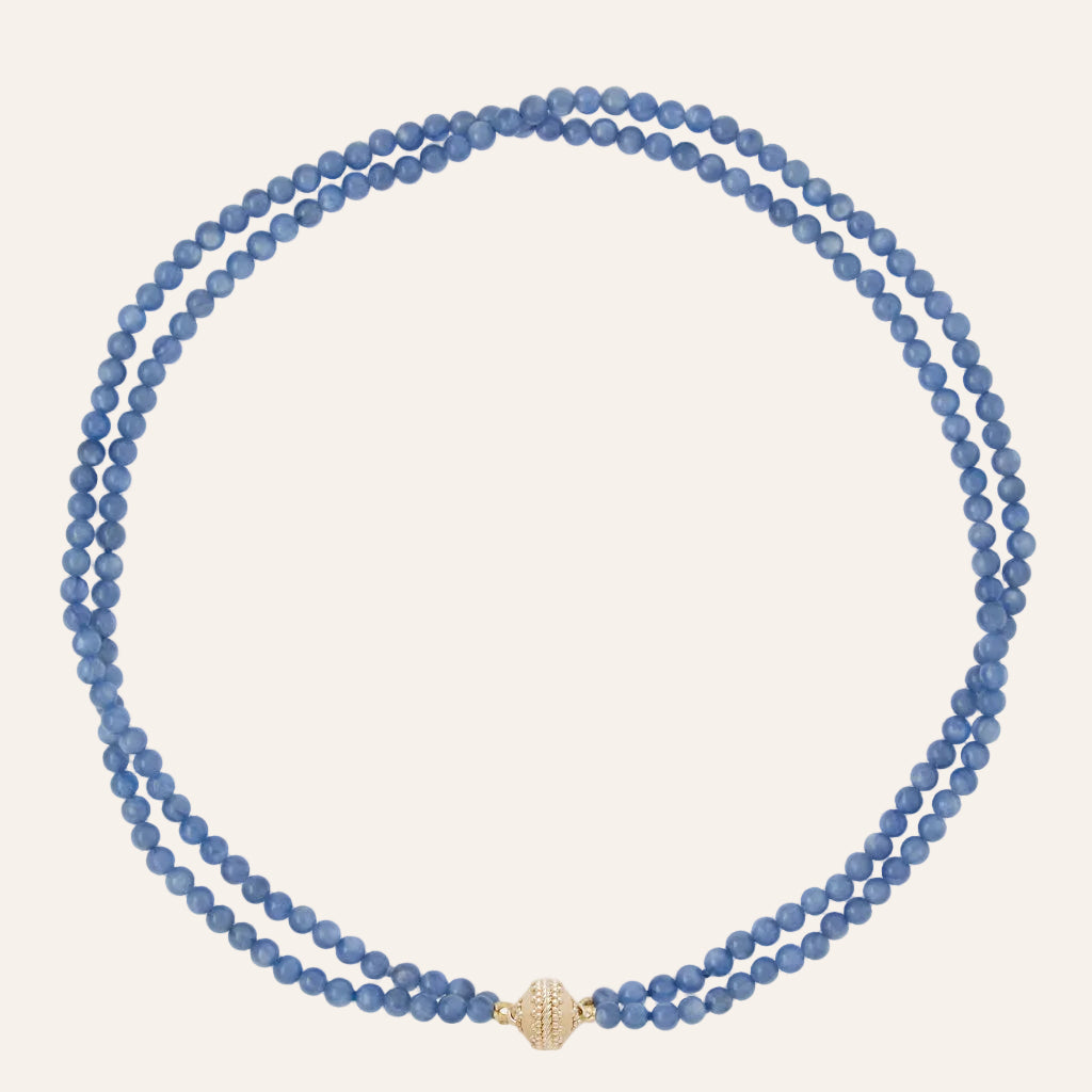 Victoire 4mm Kyanite Double Strand Mini Necklace