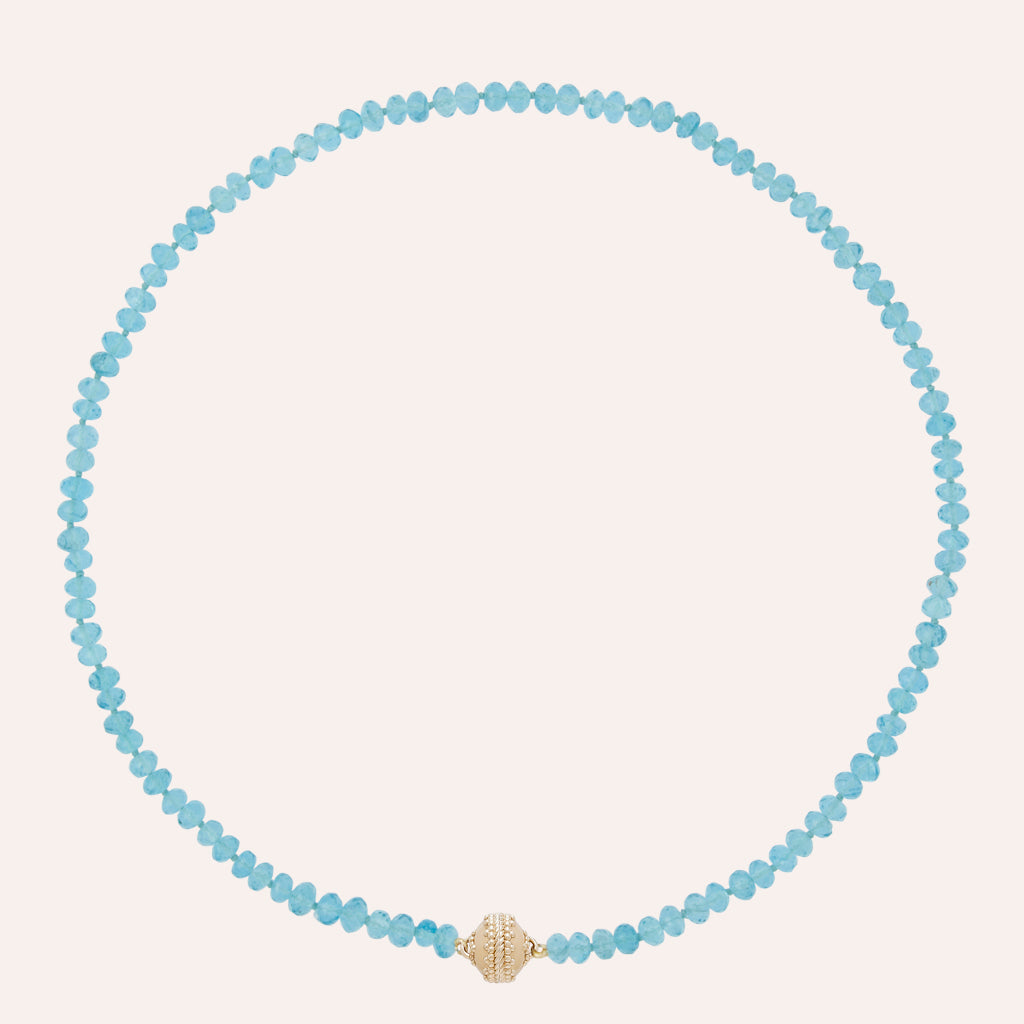 Nancy Apatite Teal Faceted Mini Necklace