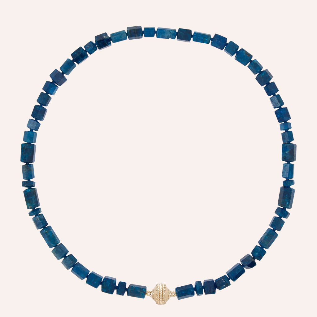 Apatite Hexagon Barrel Bead Mini Necklace