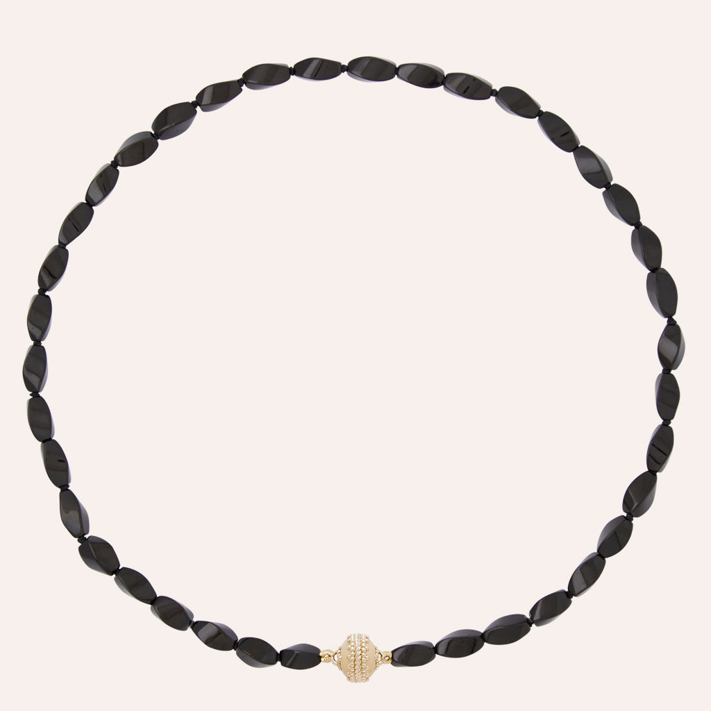 Black Twisted Tourmaline Mini Necklace