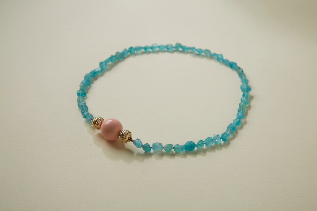 Blue Apatite Chip Mini Necklace
