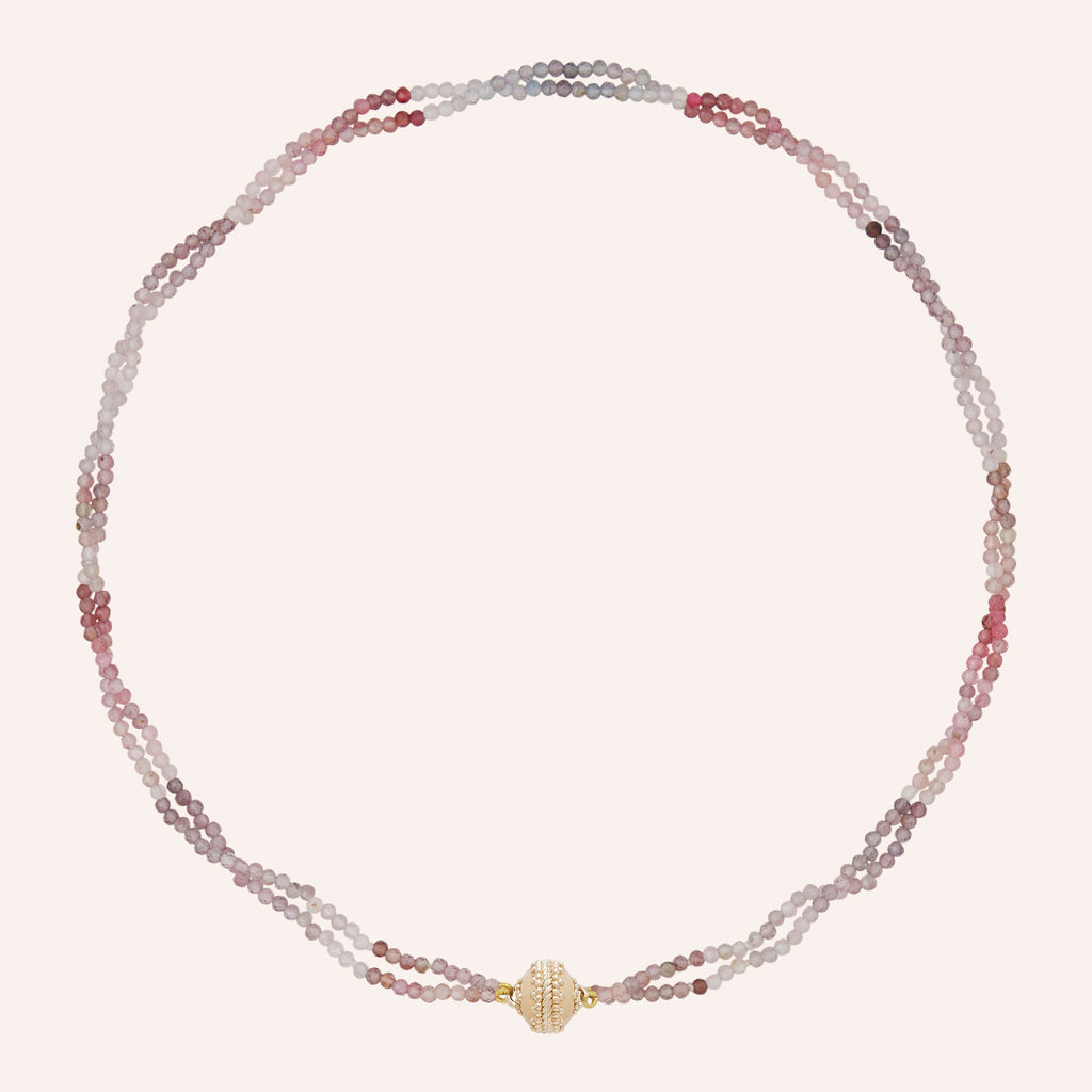 Michel 2.5mm Ombre Purple Spinel Double-Strand Mini Necklace