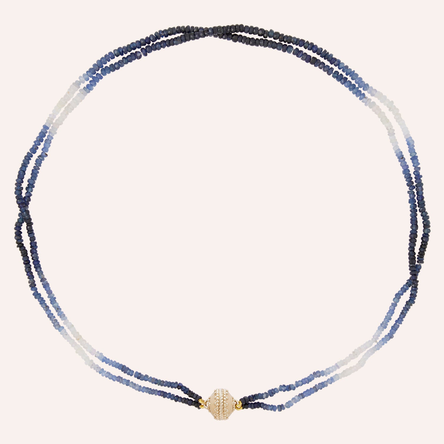 Michel 2.5mm Ombre Blue Sapphire Double-Strand Mini Necklace