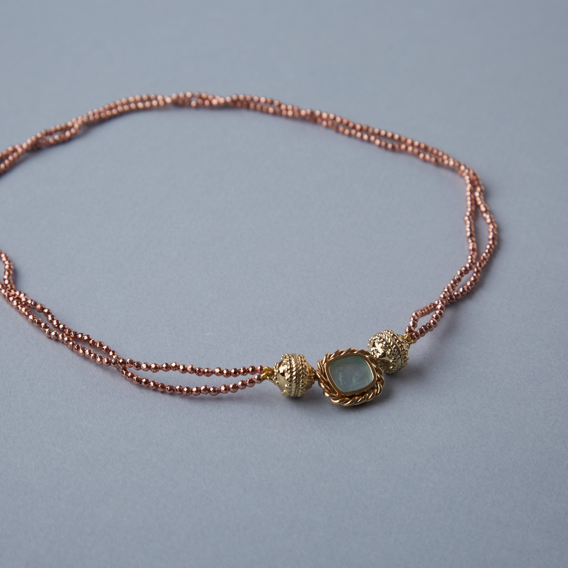 Michel Rose Gold Hematite Double-Strand Mini Necklace